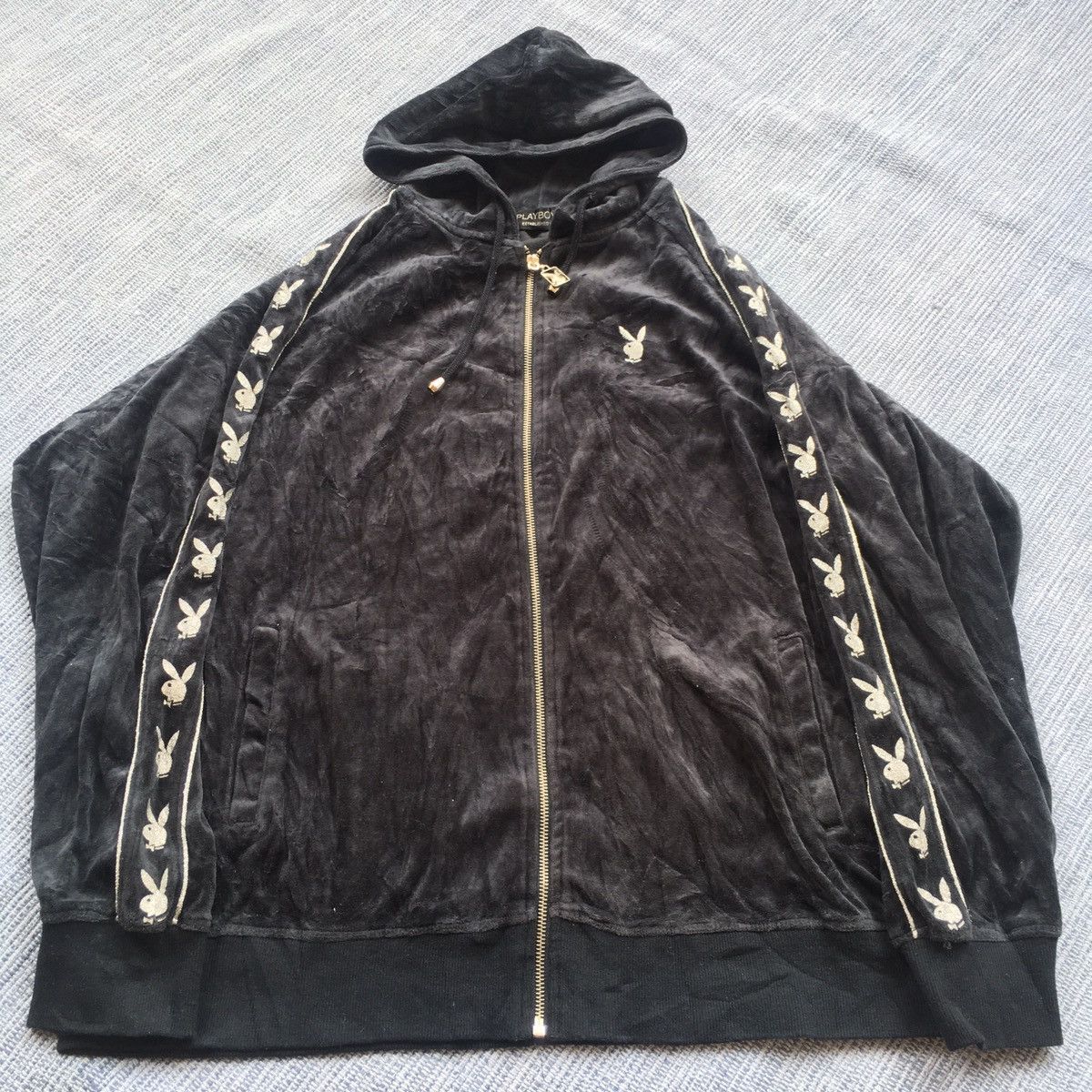 image of Playboy Valvet Zipper Sidetape in Black, Men's (Size XL)