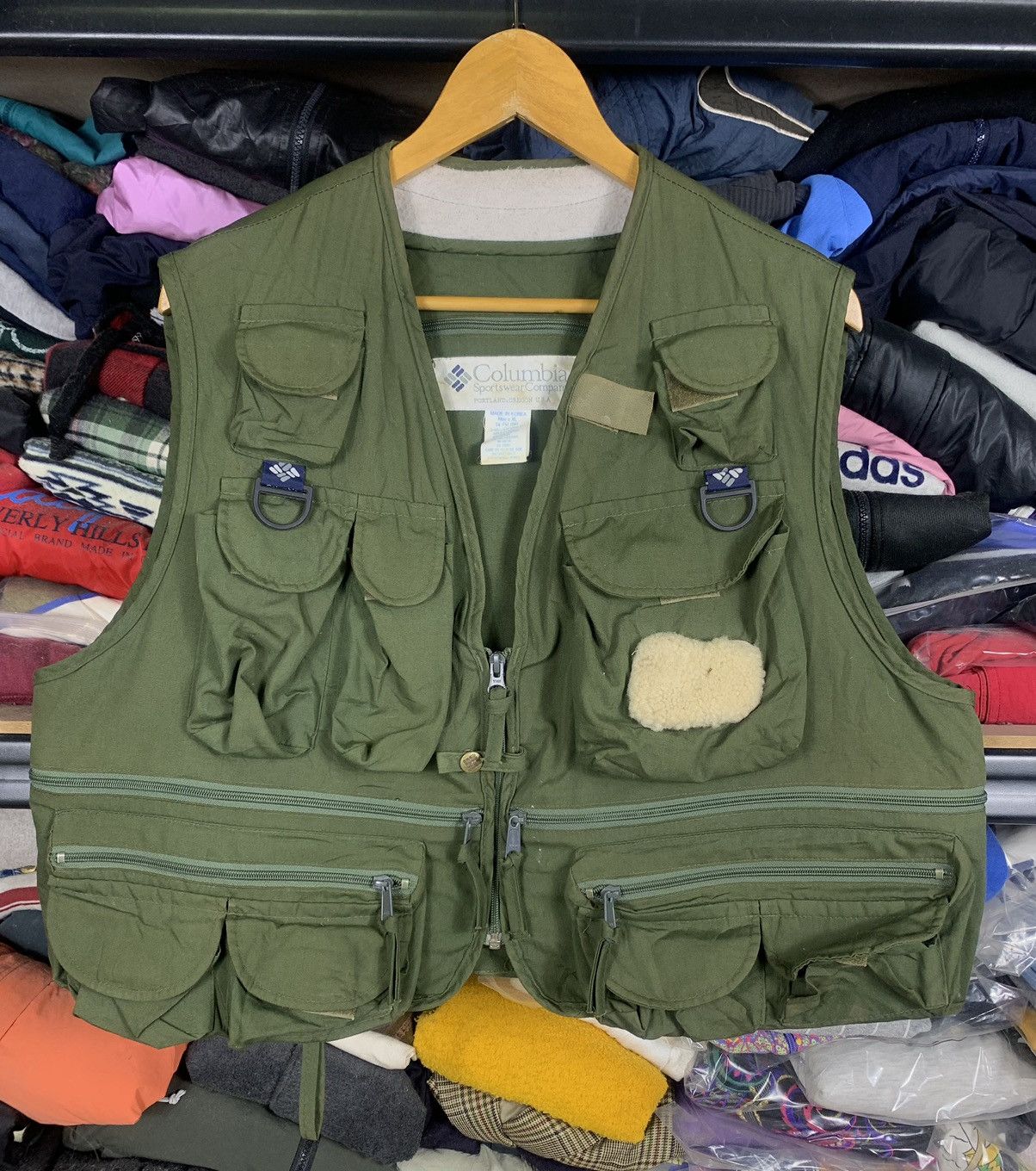 image of Archival Clothing x Columbia Vintage Columbia Multipocket Vest Army Green, Men's (Size XL)