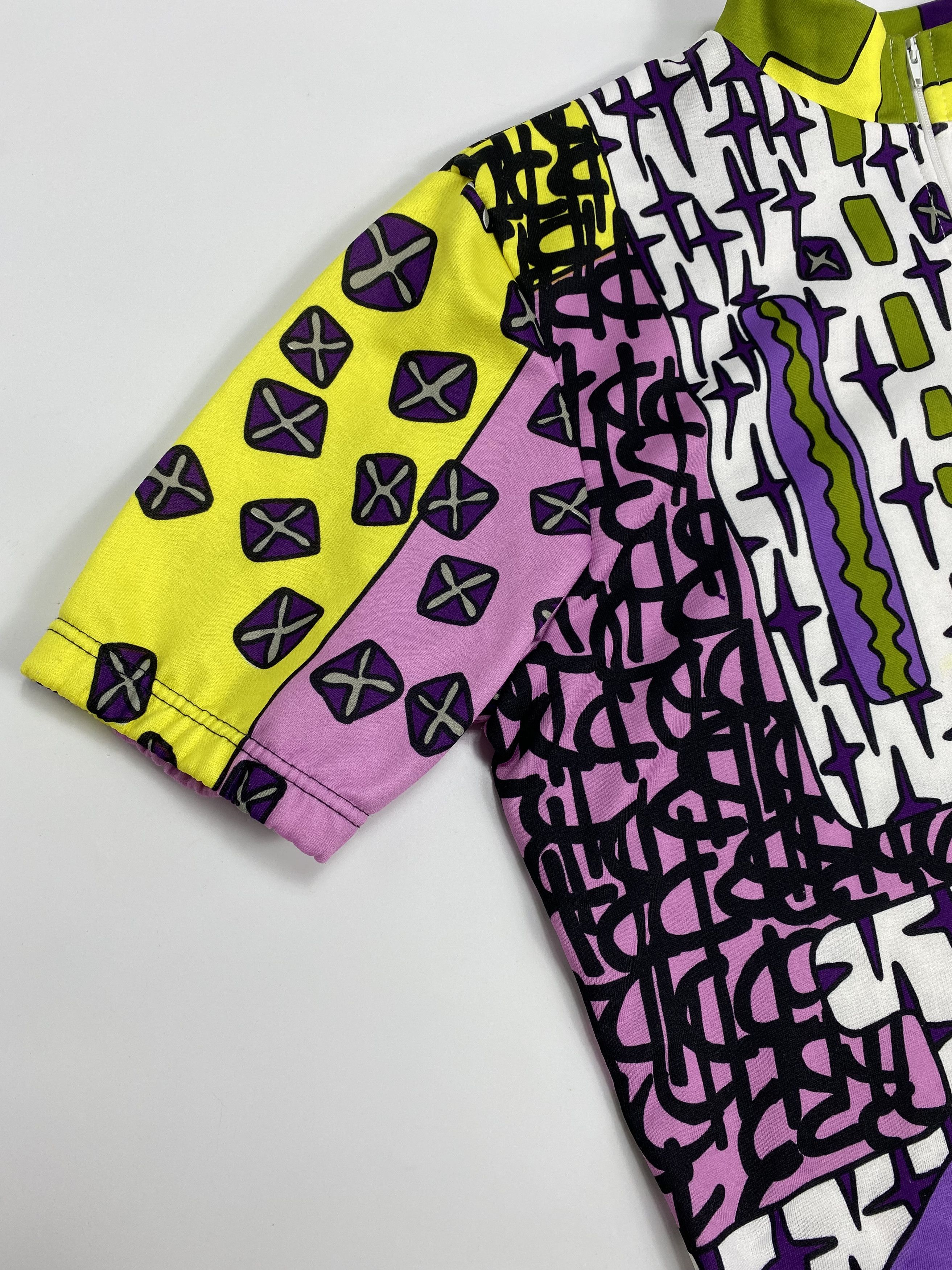 Other Vintage 90s Crazy Abstract Printed Cycling Jersey Shirt Size US L / EU 52-54 / 3 - 5 Thumbnail