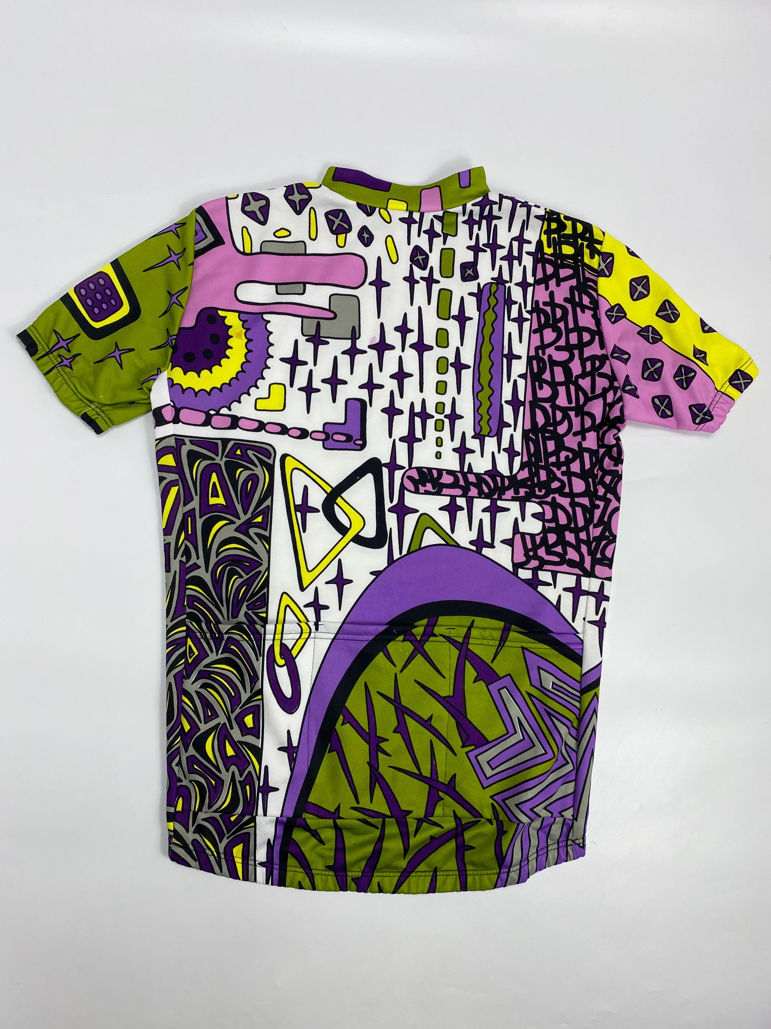 Other Vintage 90s Crazy Abstract Printed Cycling Jersey Shirt Size US L / EU 52-54 / 3 - 3 Thumbnail