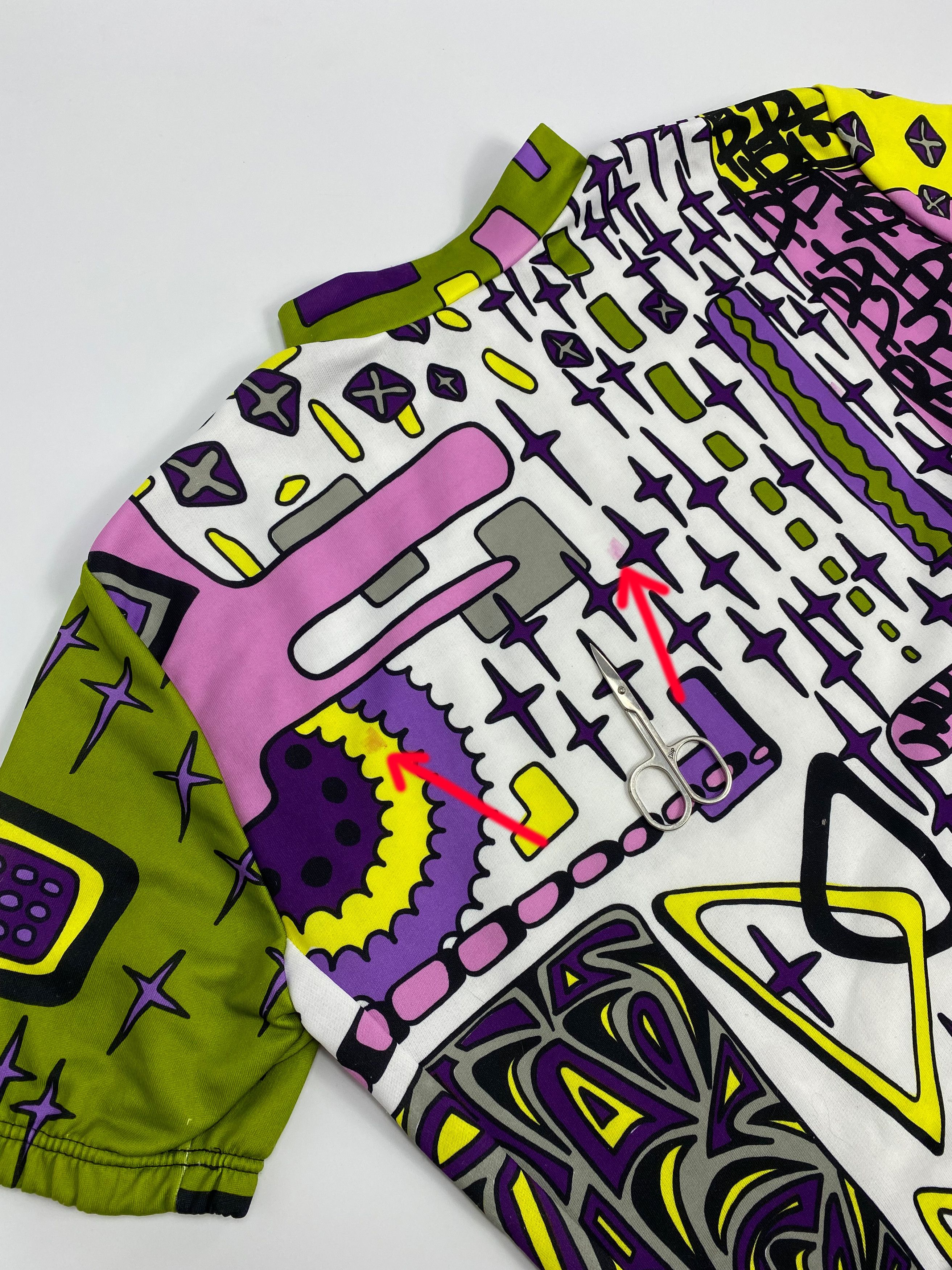Other Vintage 90s Crazy Abstract Printed Cycling Jersey Shirt Size US L / EU 52-54 / 3 - 7 Thumbnail