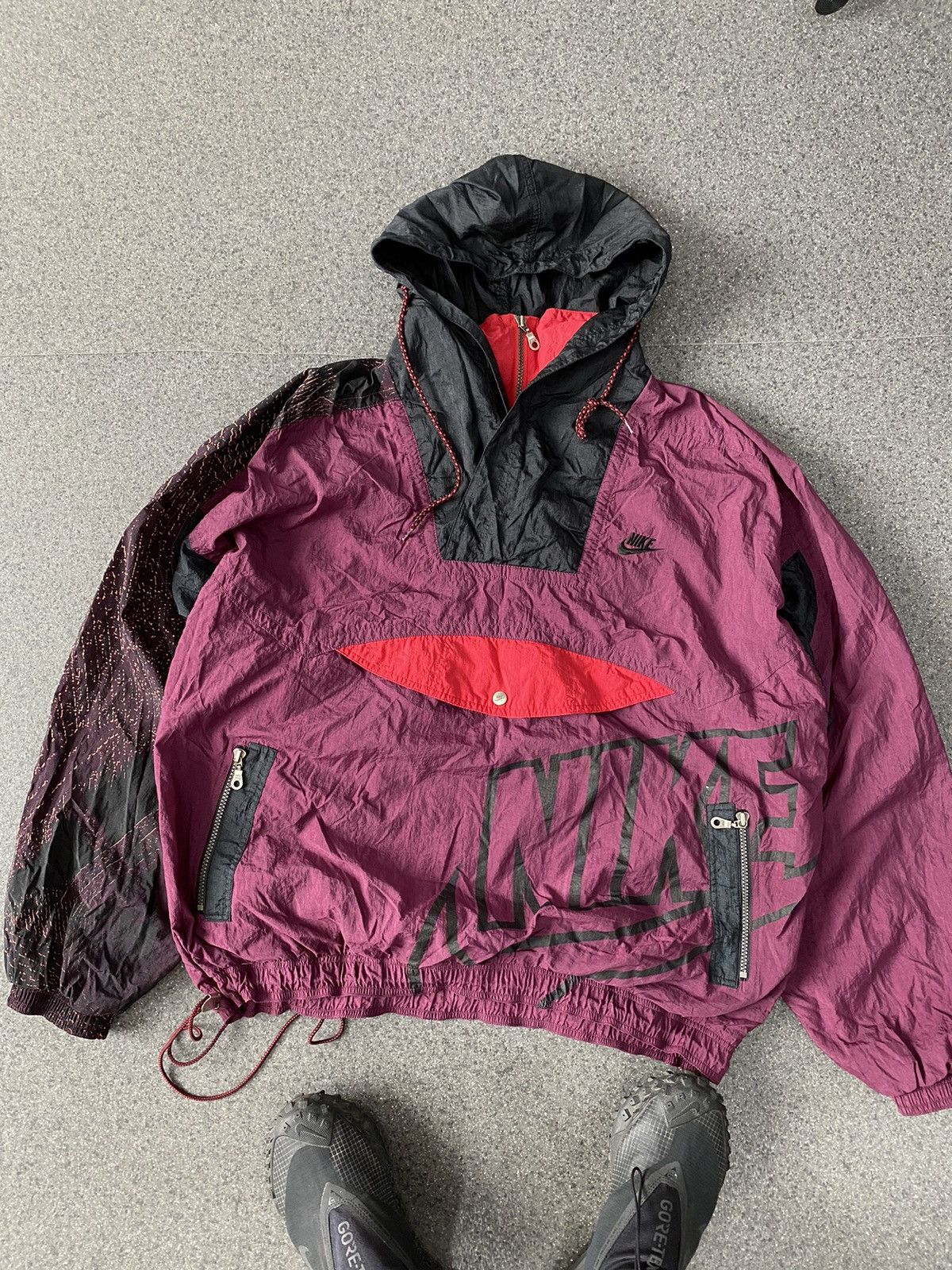Nike × Vintage NIKE Vintage Anorak Jacket Big Logo 90s Rare Streetwear Size US XXL / EU 58 / 5 - 1 Thumbnail