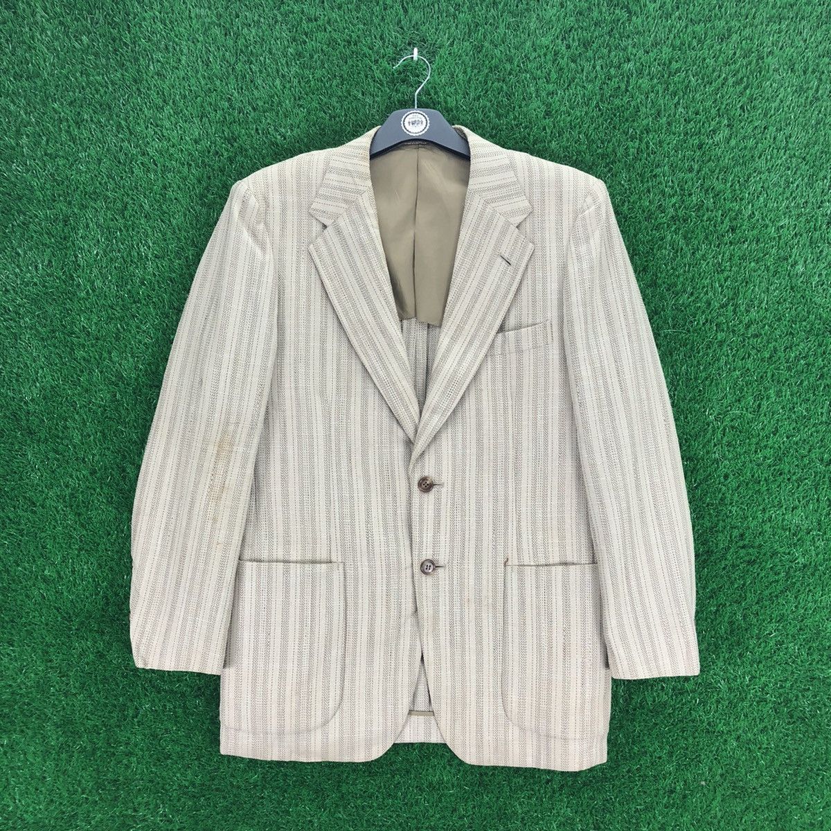 Japanese Brand Vintage 80's Blazer Striped Japanese Tailor Made by Seviel Size US M / EU 48-50 / 2 - 1 Thumbnail