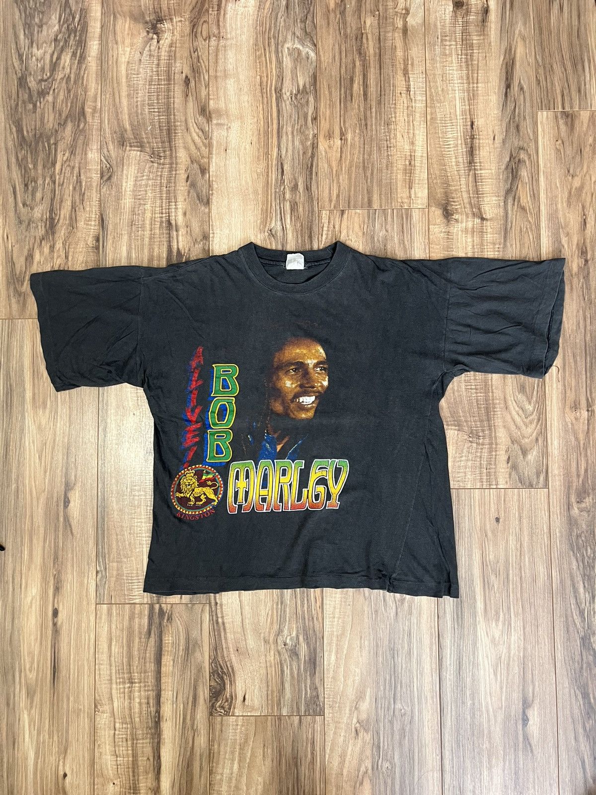 Image of Bob Marley Vintage Rap T Shirt in Black, Men's (Size Small)