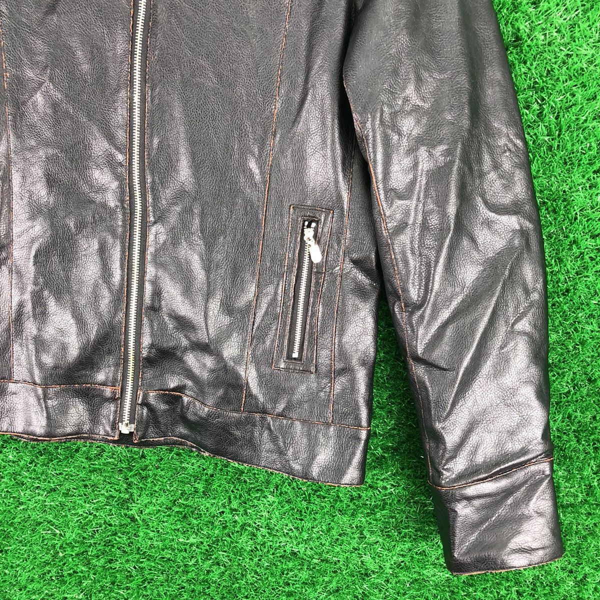 Japanese Brand Vintage PU Leather Zipper Jacket Punk Style by Bongo Size US S / EU 44-46 / 1 - 3 Thumbnail