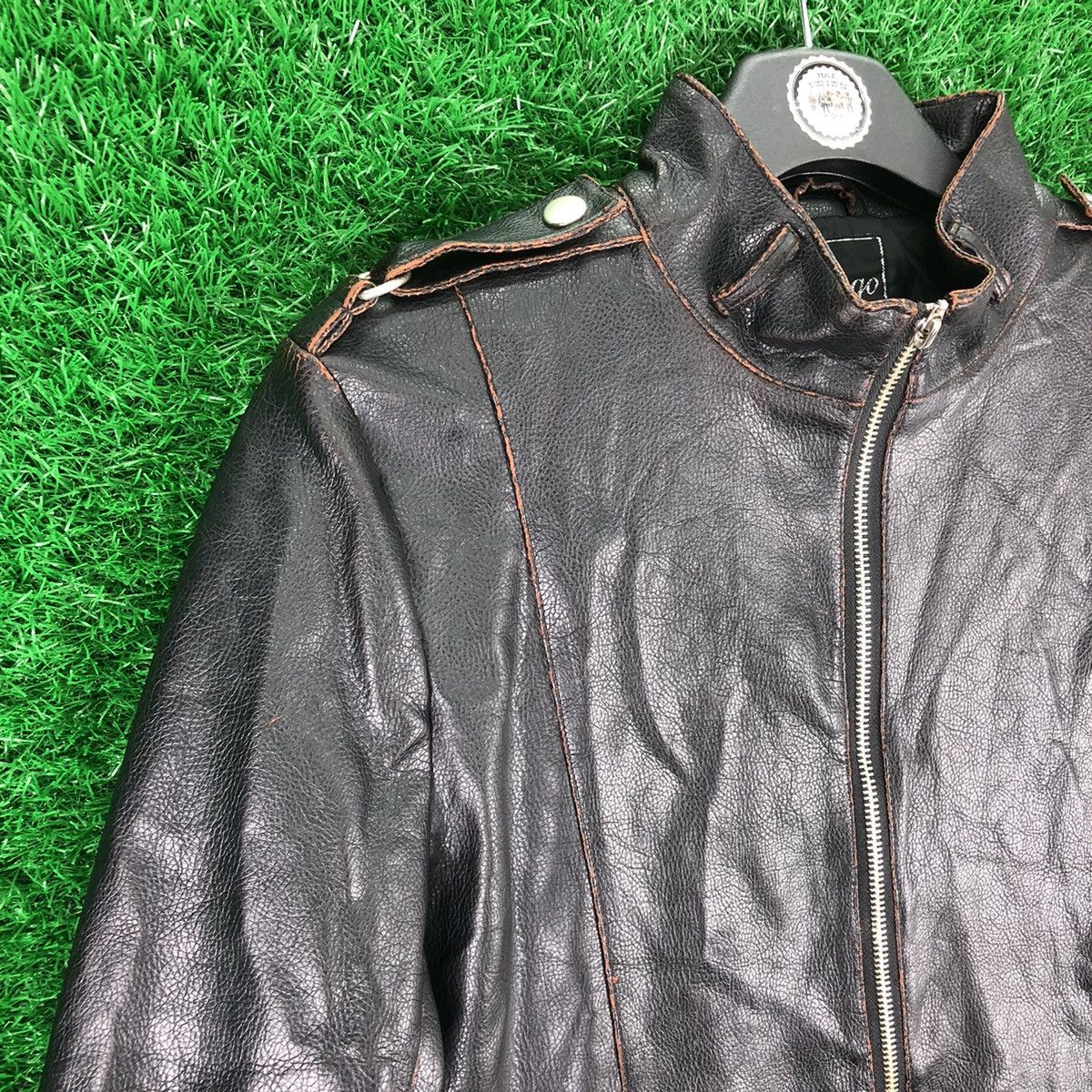 Japanese Brand Vintage PU Leather Zipper Jacket Punk Style by Bongo Size US S / EU 44-46 / 1 - 2 Thumbnail