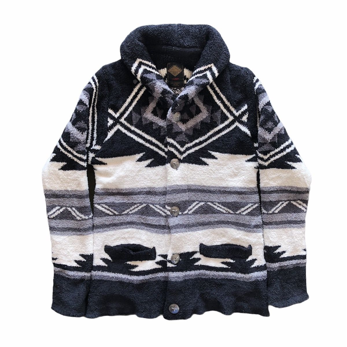Japanese Brand Shawl Collar Fleece Navajo Native by 291295 Homme Size US S / EU 44-46 / 1 - 2 Thumbnail