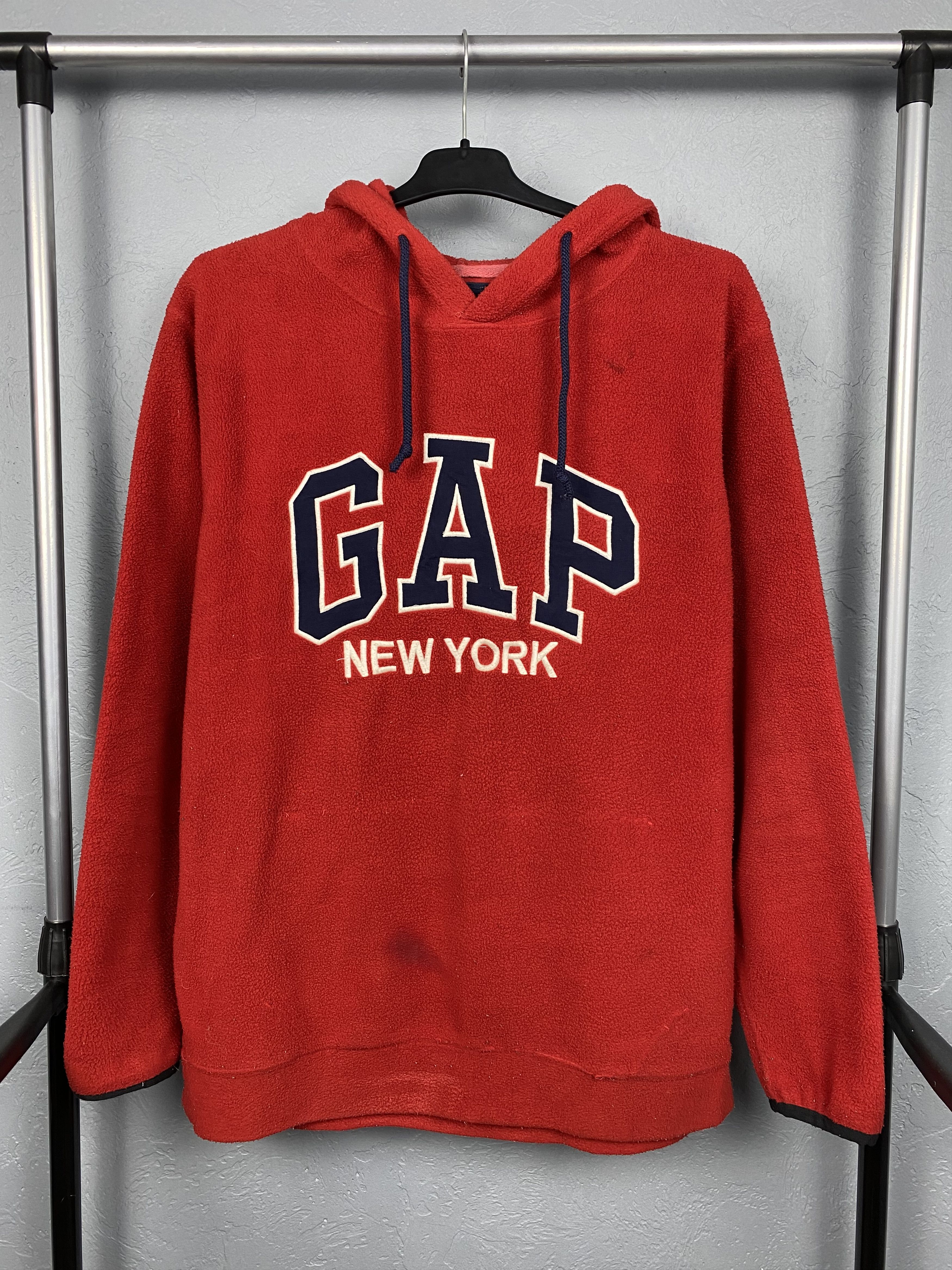 Gap GAP New York Teddy Fleece Hoodie Distressed Size US L / EU 52-54 / 3 - 1 Thumbnail