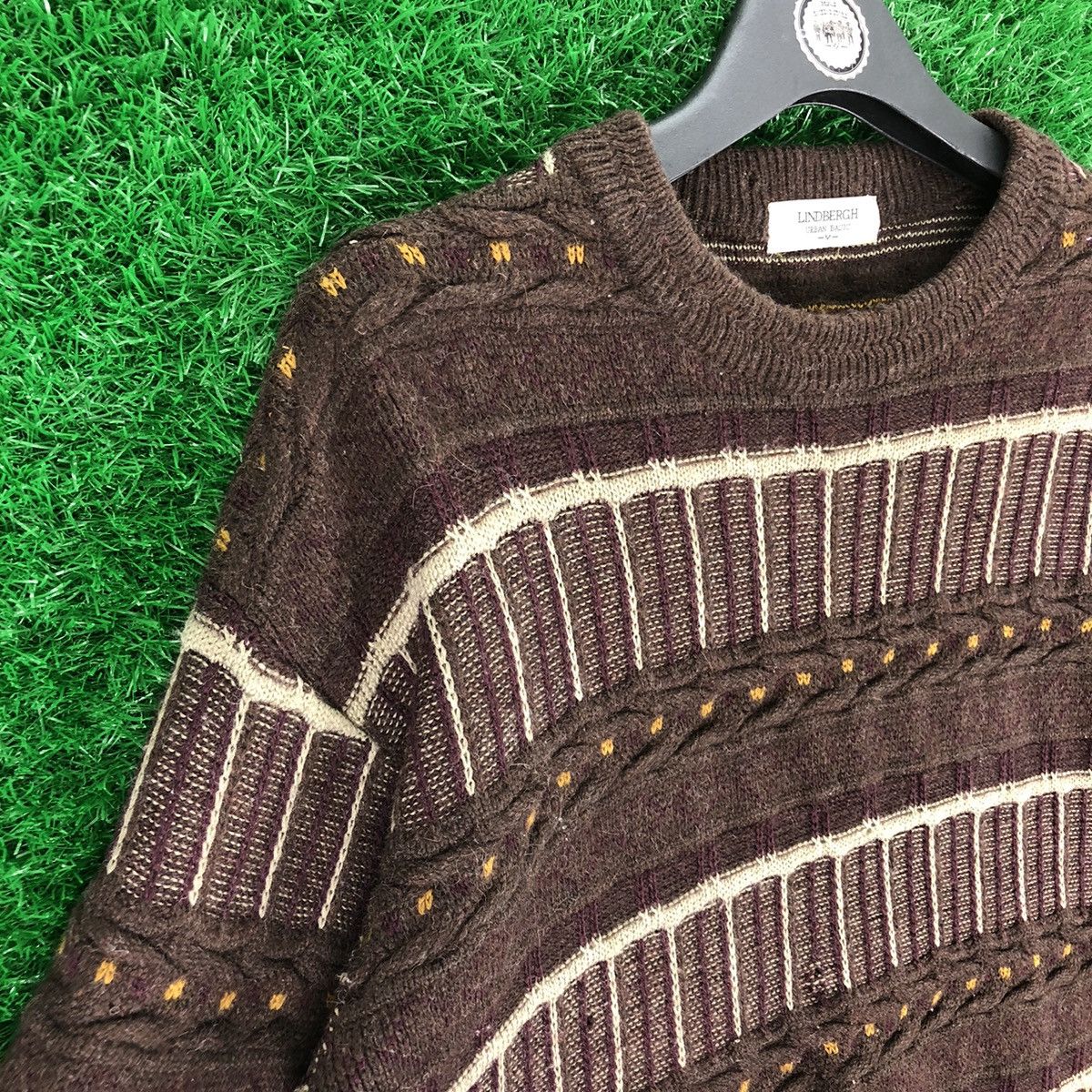 Lindbergh Vintage 80's Lindbergh Cable Knit Wool Sweater Coogi Style Size US M / EU 48-50 / 2 - 2 Thumbnail