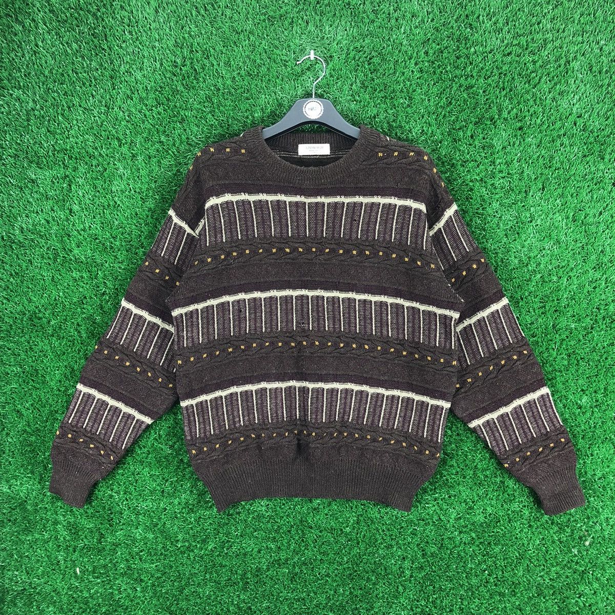 Lindbergh Vintage 80's Lindbergh Cable Knit Wool Sweater Coogi Style Size US M / EU 48-50 / 2 - 1 Thumbnail
