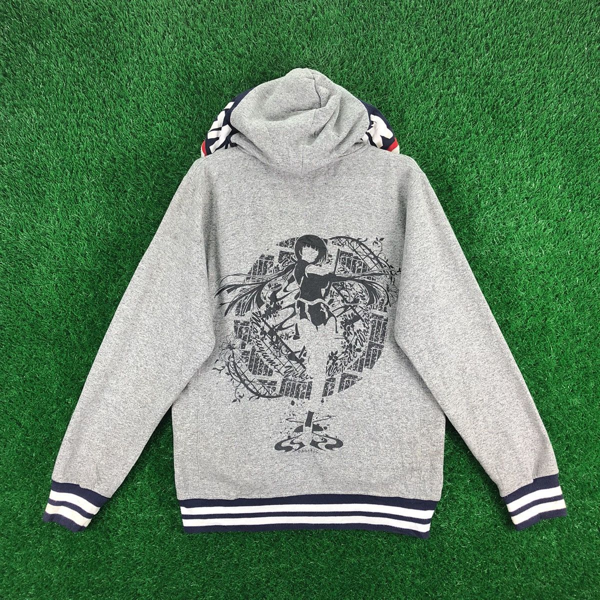image of Anima x Vintage Y2K Groover Grand Full Zipper Sweatshirt Hoodie in Grey, Men's (Size Medium)
