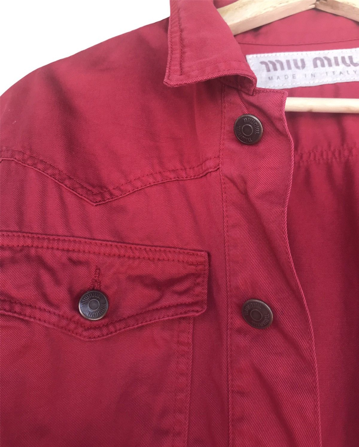 Miu Miu × Vintage Vintage Old Tag Miu Miu Cotton Trucker Jacket Size S / US 4 / IT 40 - 4 Thumbnail