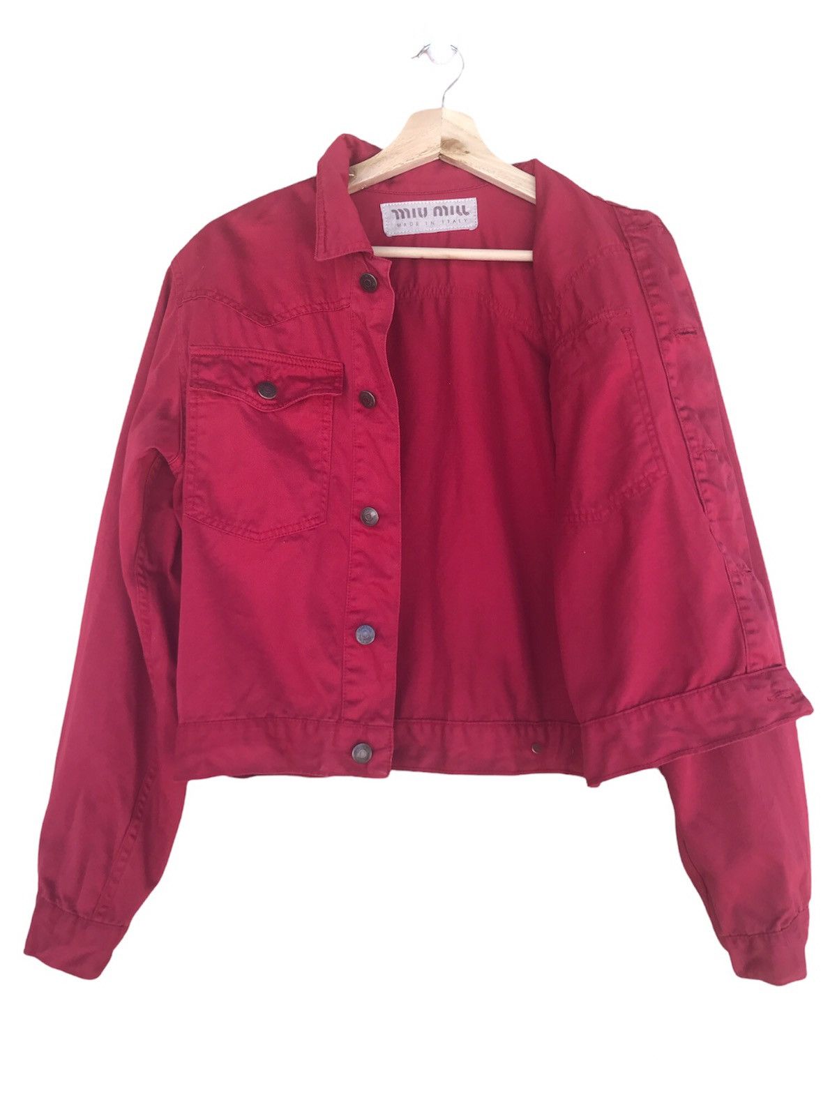 Miu Miu × Vintage Vintage Old Tag Miu Miu Cotton Trucker Jacket Size S / US 4 / IT 40 - 2 Thumbnail