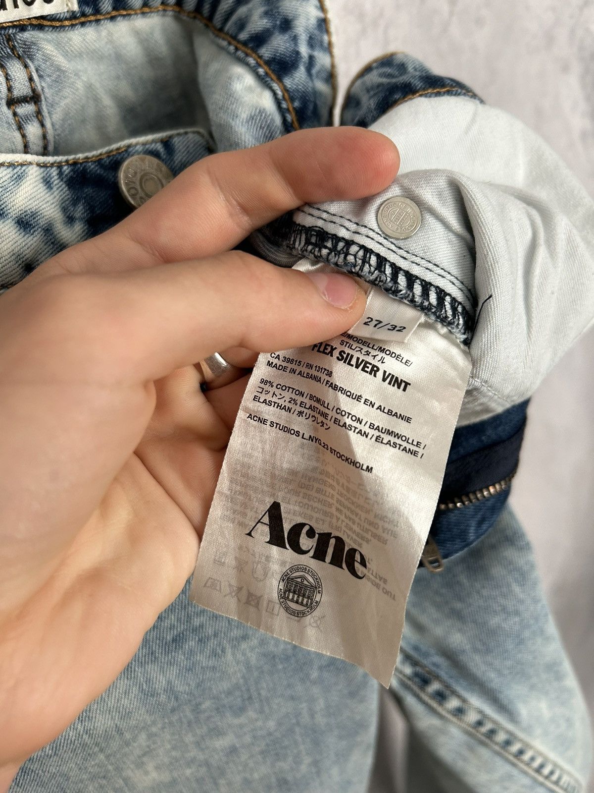 Acne Studios Acne Studios Flex Silver Vint Denim Pants 27/32 Jeans Hype Size US 27 - 6 Thumbnail