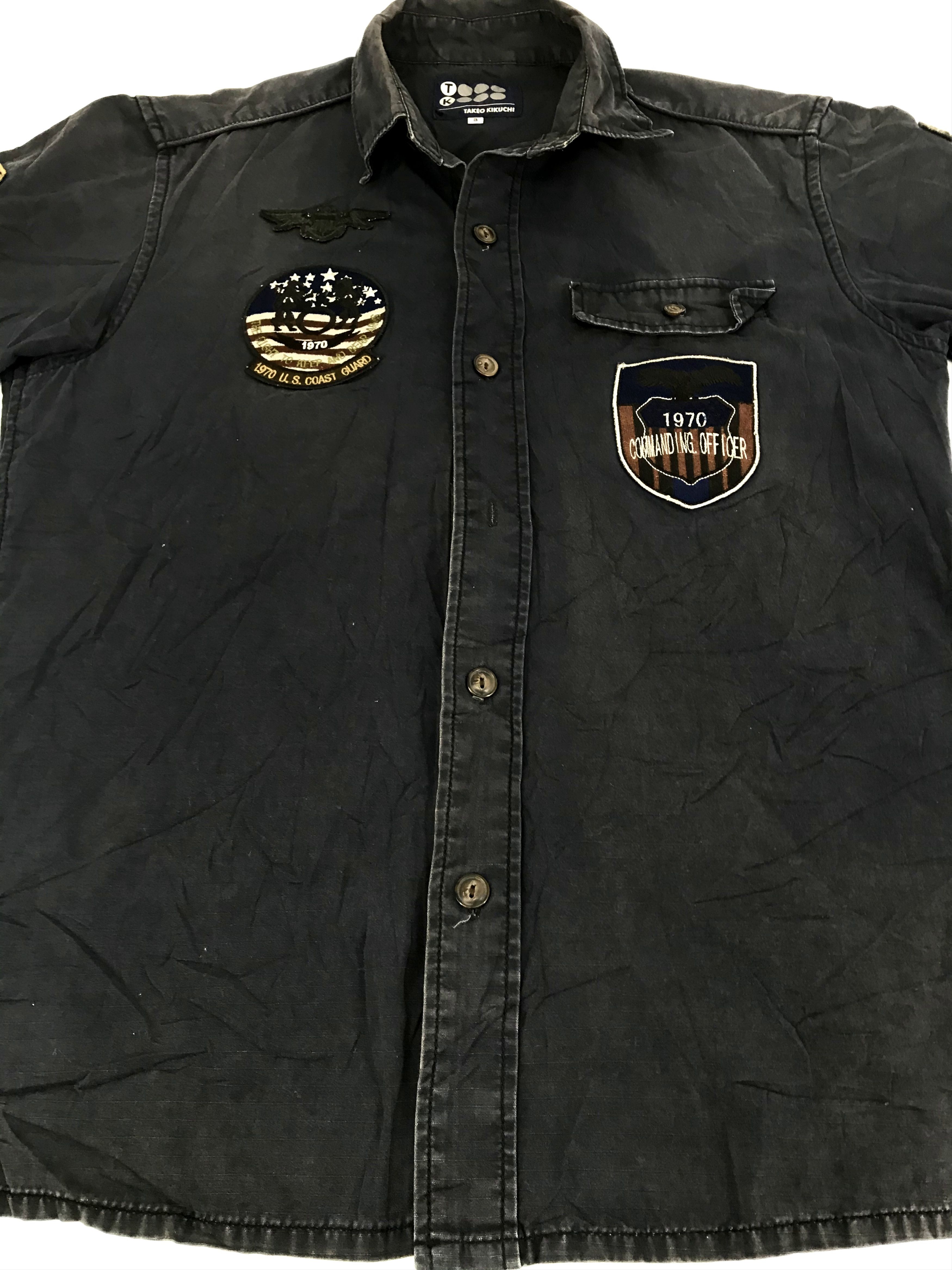 Japanese Brand Military Style Takeo Kikuchi Shirt Workwear Patches Size US M / EU 48-50 / 2 - 2 Thumbnail