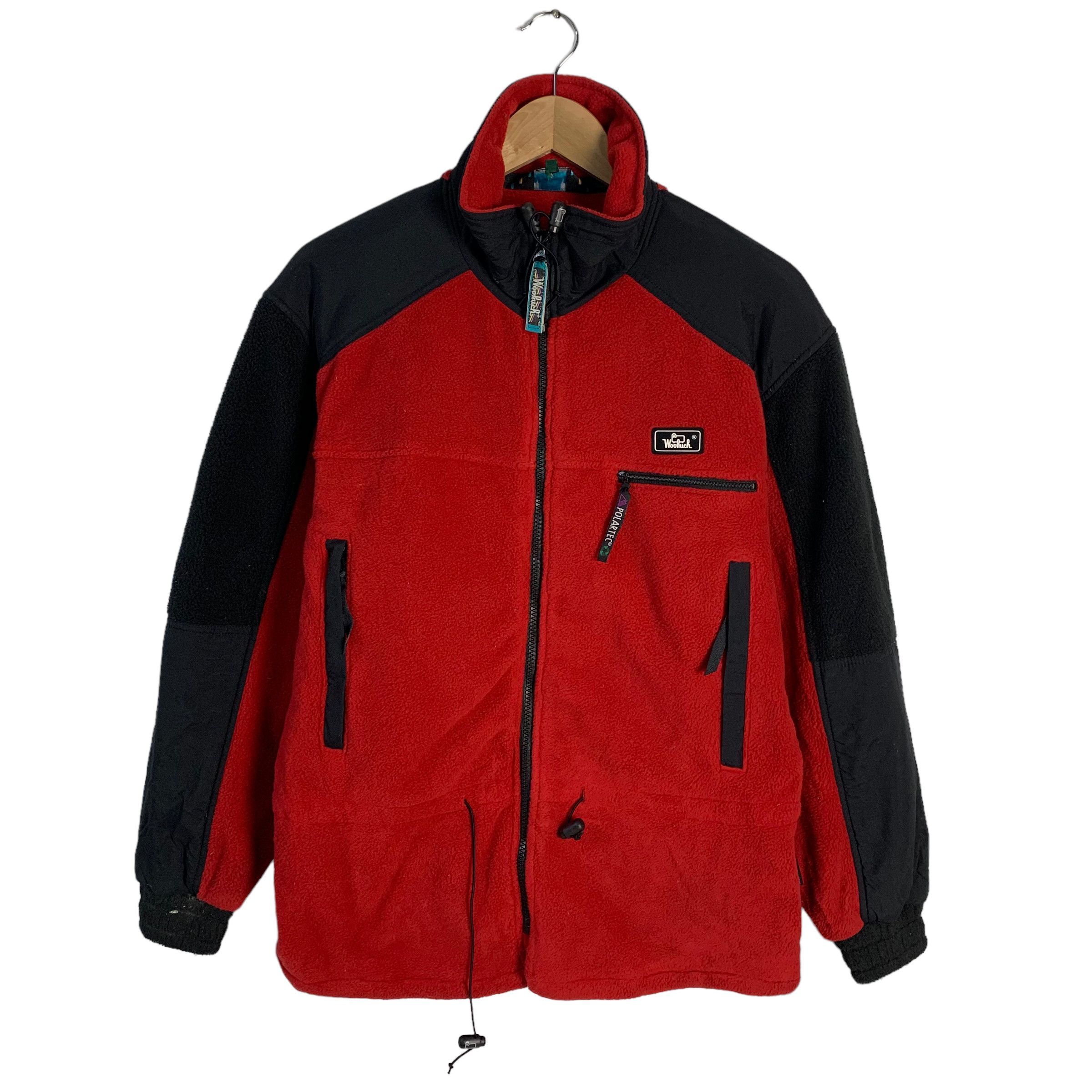 image of Woolrich Woolen Mills Woolrich Color Block Fleece Jacket in Red, Men's (Size Small)