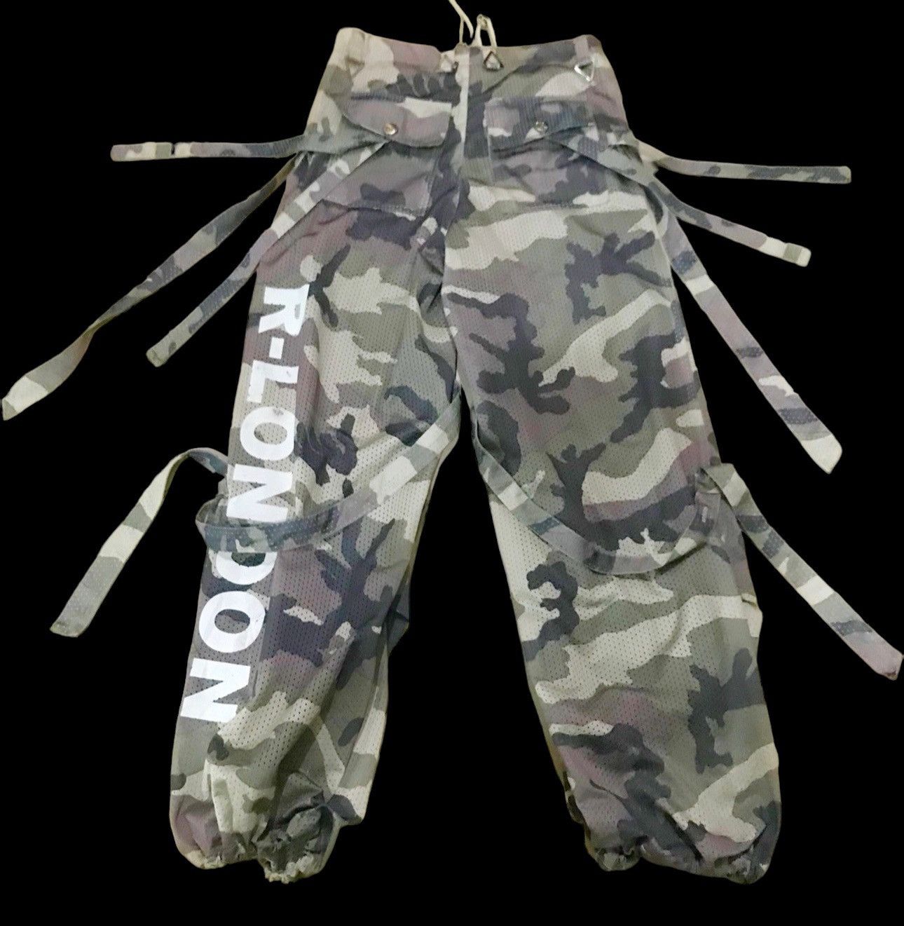 If Six Was Nine R-LONDON Camouflage Mesh Bondage Parachute Urban Cargo Pant Size US 29 - 1 Thumbnail