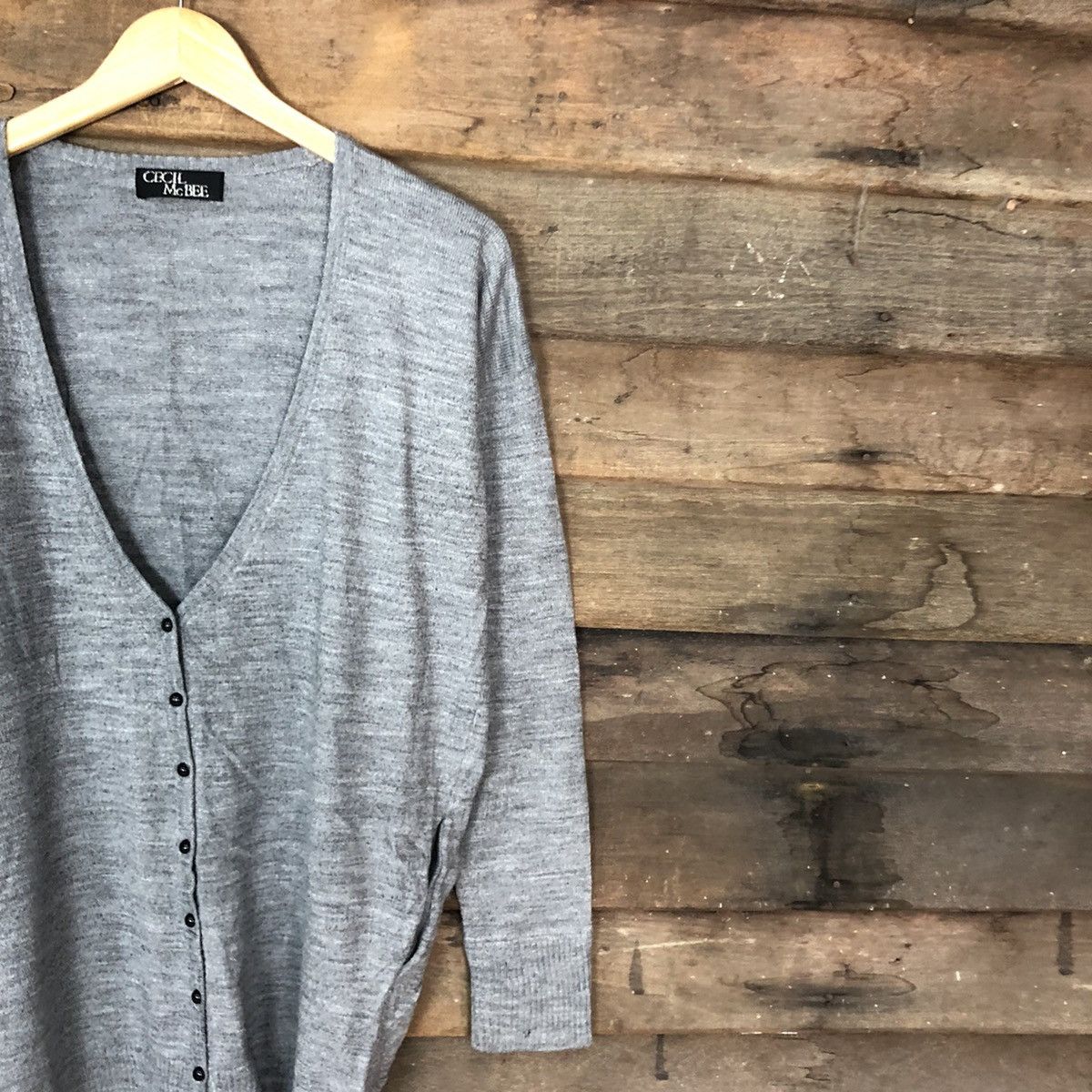 Homespun Knitwear × Japanese Brand Cecil Mc Bee japan Grey Cardigan #375B Size US L / EU 52-54 / 3 - 5 Thumbnail