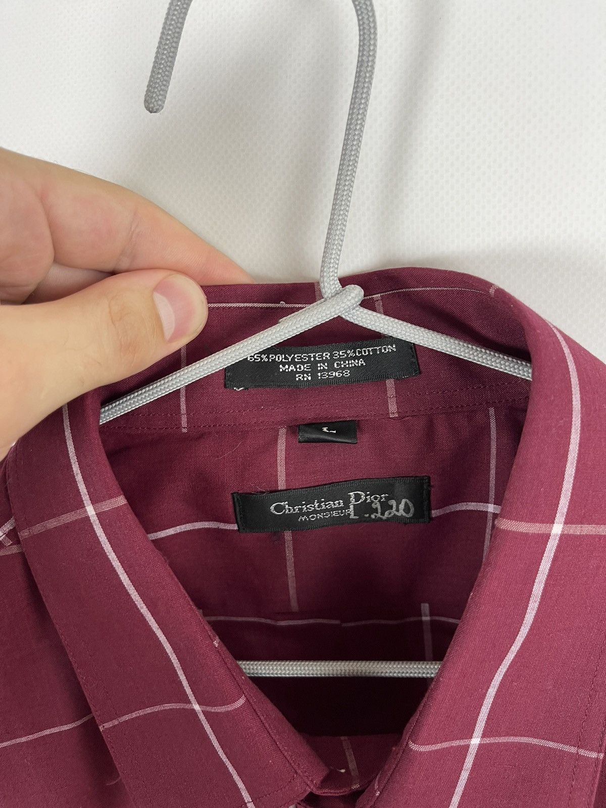 Christian Dior Monsieur Christian Dior Monsieur check burgundy vintage ls shirt Size US L / EU 52-54 / 3 - 9 Thumbnail