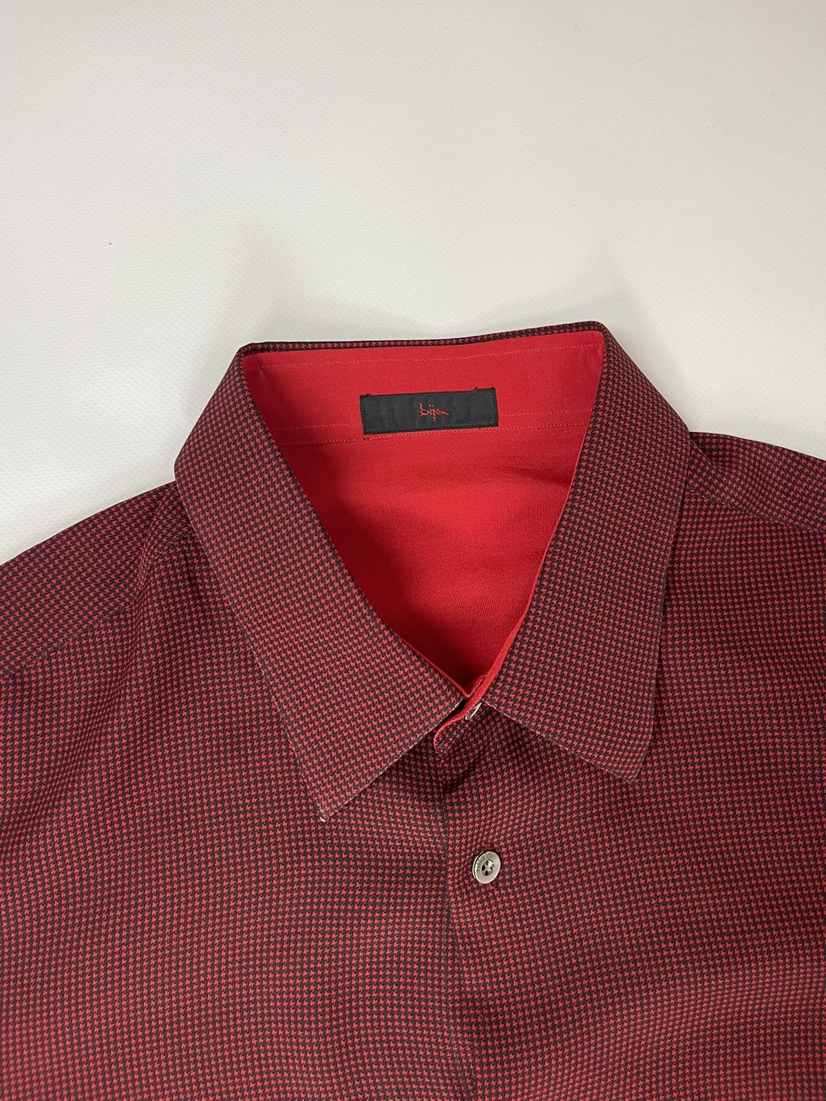 BIJAN RRP $2000 Bijan pure silk dot pattern cropped sleeve shirt Size US S / EU 44-46 / 1 - 8 Thumbnail