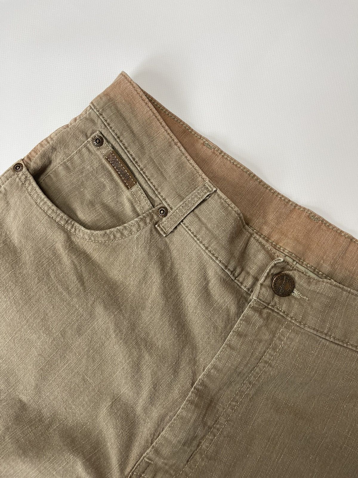 Vintage Wrangler vintage seams dyed beige denim jeans pants Size US 34 / EU 50 - 12 Thumbnail