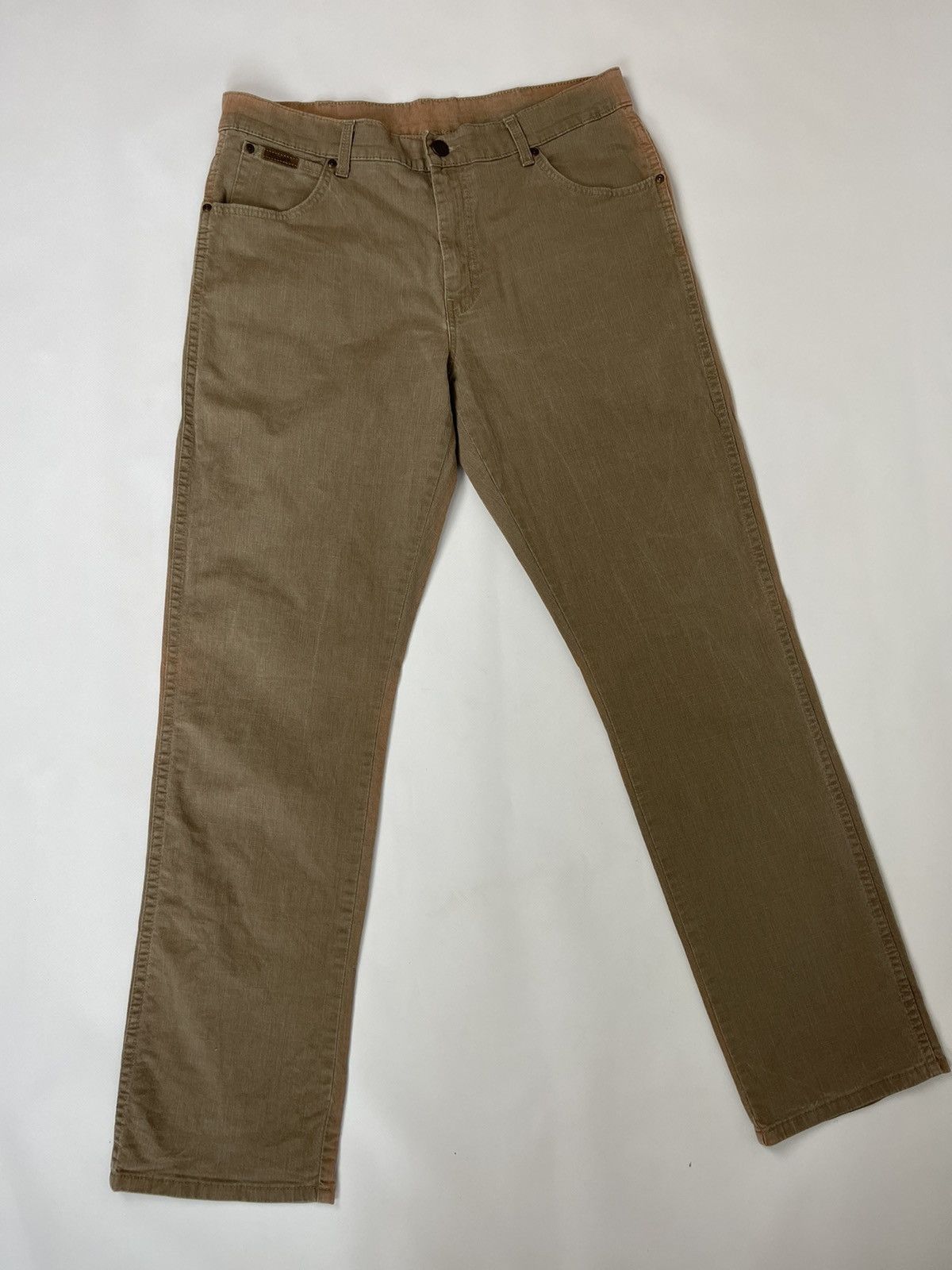 Vintage Wrangler vintage seams dyed beige denim jeans pants Size US 34 / EU 50 - 8 Thumbnail