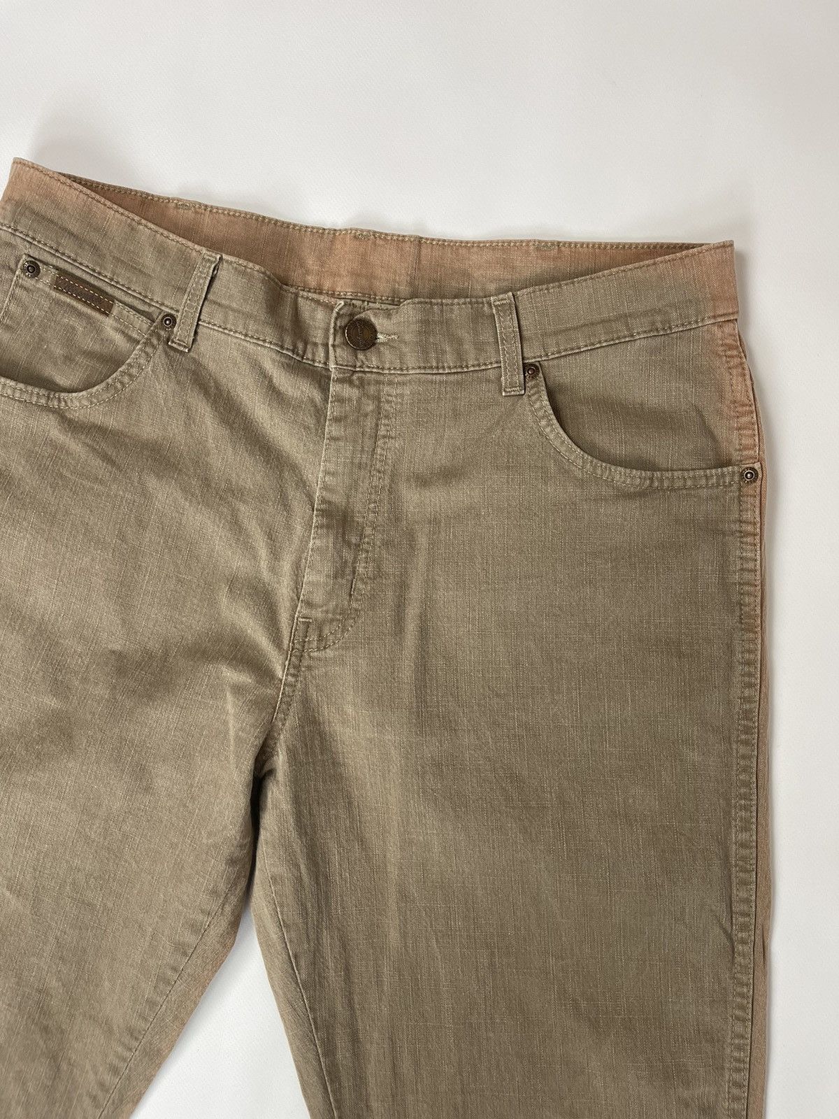 Vintage Wrangler vintage seams dyed beige denim jeans pants Size US 34 / EU 50 - 11 Thumbnail