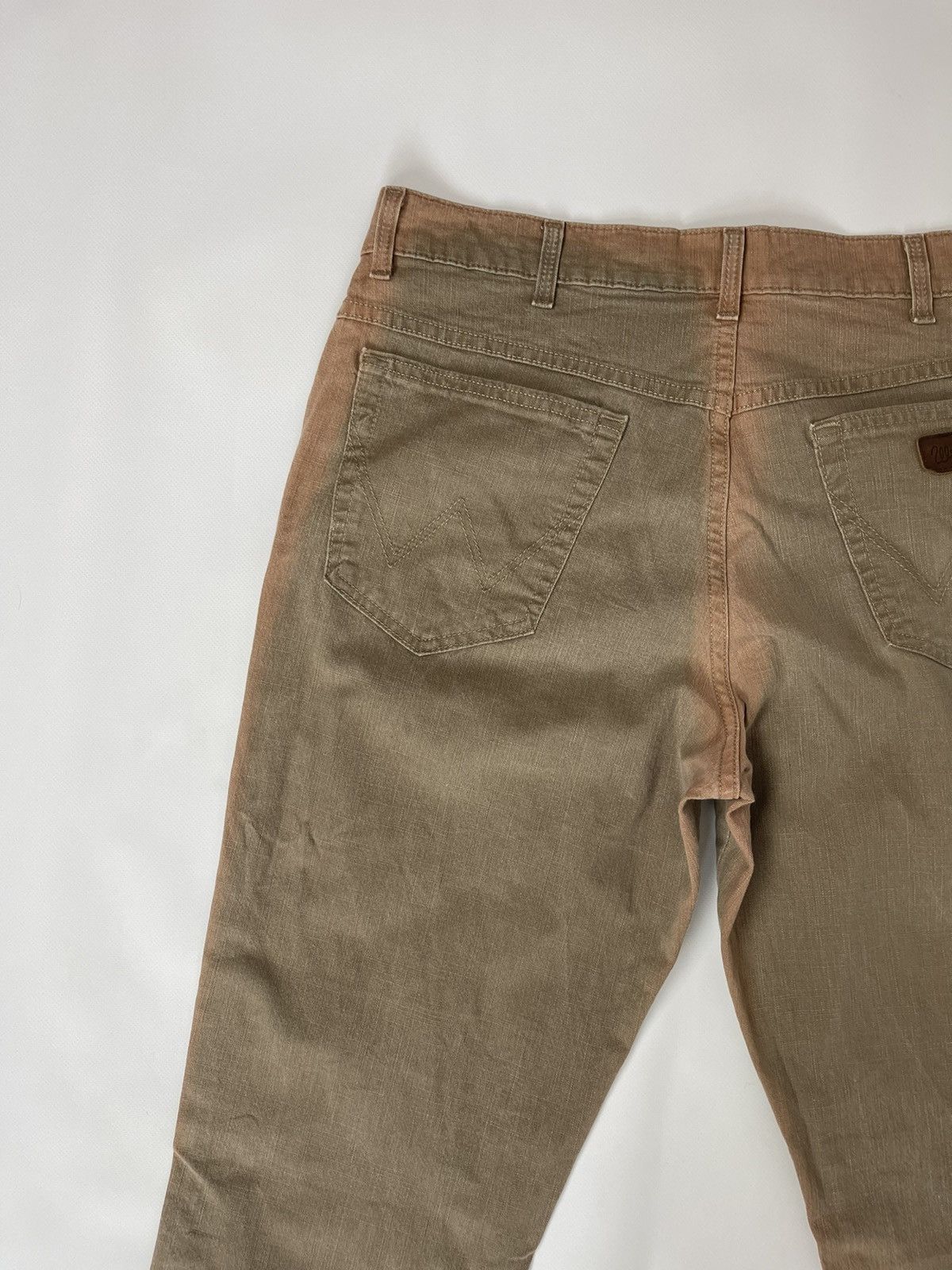 Vintage Wrangler vintage seams dyed beige denim jeans pants Size US 34 / EU 50 - 6 Thumbnail