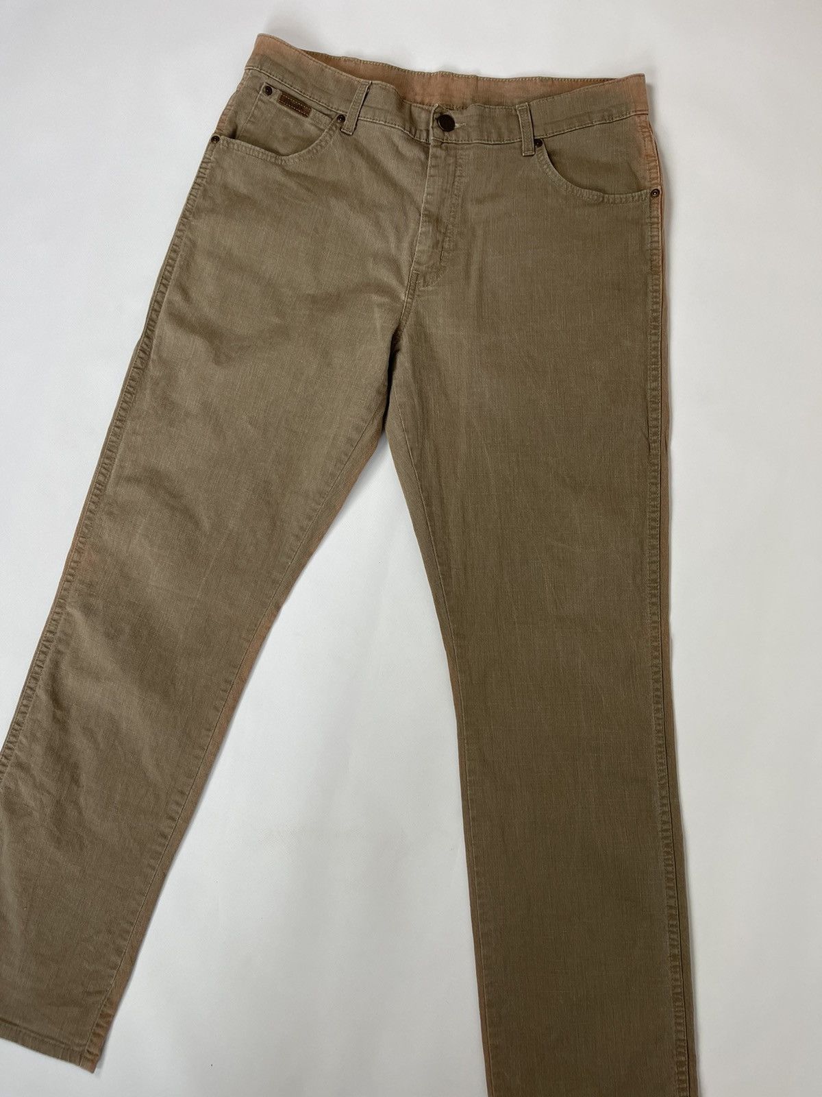 Vintage Wrangler vintage seams dyed beige denim jeans pants Size US 34 / EU 50 - 9 Thumbnail