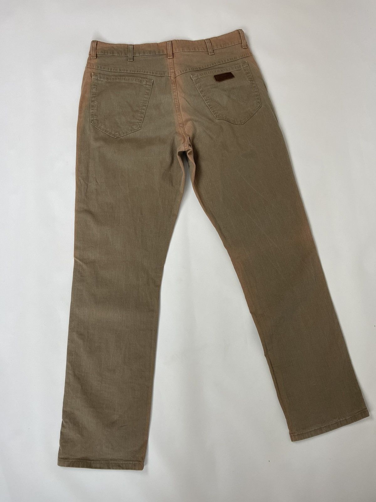 Vintage Wrangler vintage seams dyed beige denim jeans pants Size US 34 / EU 50 - 4 Thumbnail
