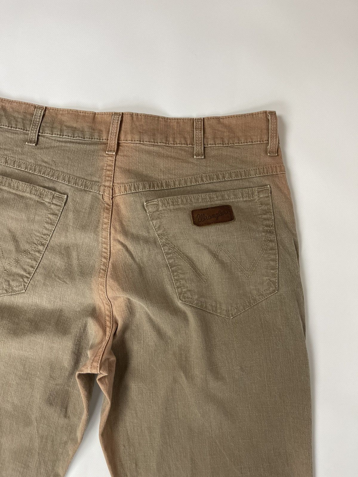 Vintage Wrangler vintage seams dyed beige denim jeans pants Size US 34 / EU 50 - 2 Thumbnail