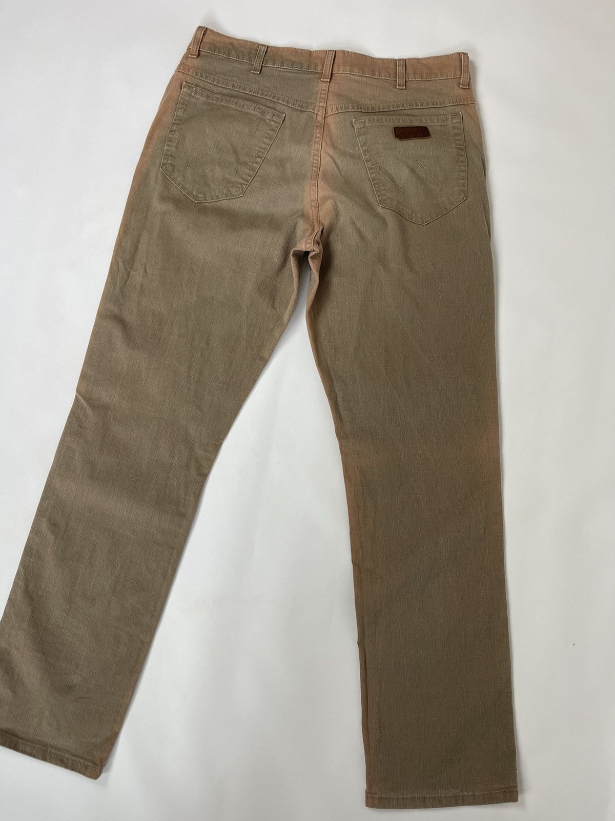 Vintage Wrangler vintage seams dyed beige denim jeans pants Size US 34 / EU 50 - 5 Thumbnail