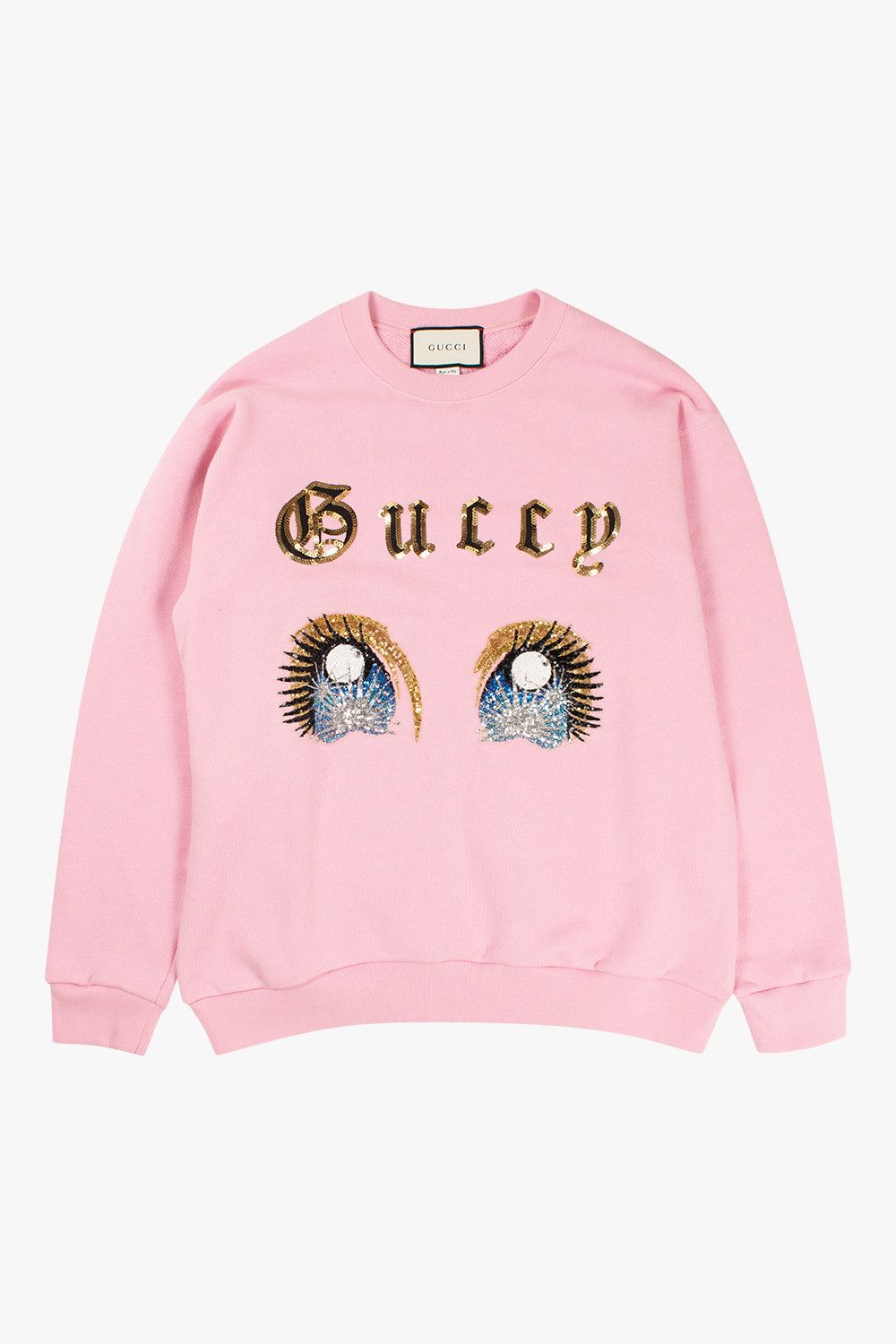 CHIKAE IDE OVERSIZE SWEATSHIRT W/ MANGA EYES IN PINK JERSEY