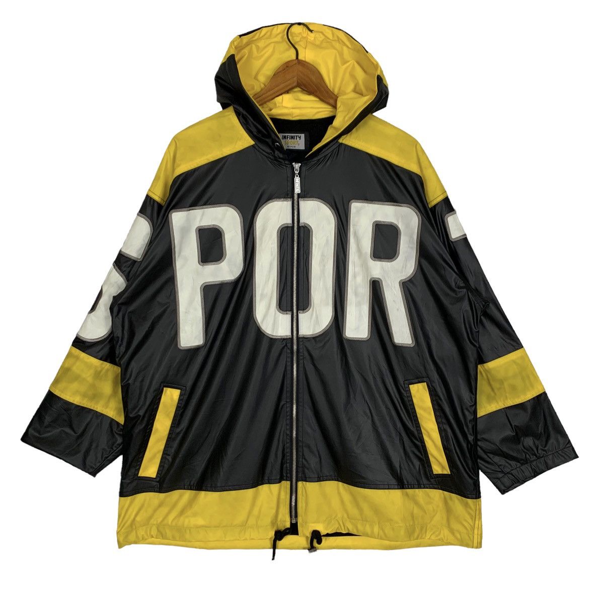 Japanese Brand Vintage Infinity Sport Embroidery Pvc Zip Up Hoodie Jacket Size US XL / EU 56 / 4 - 1 Thumbnail