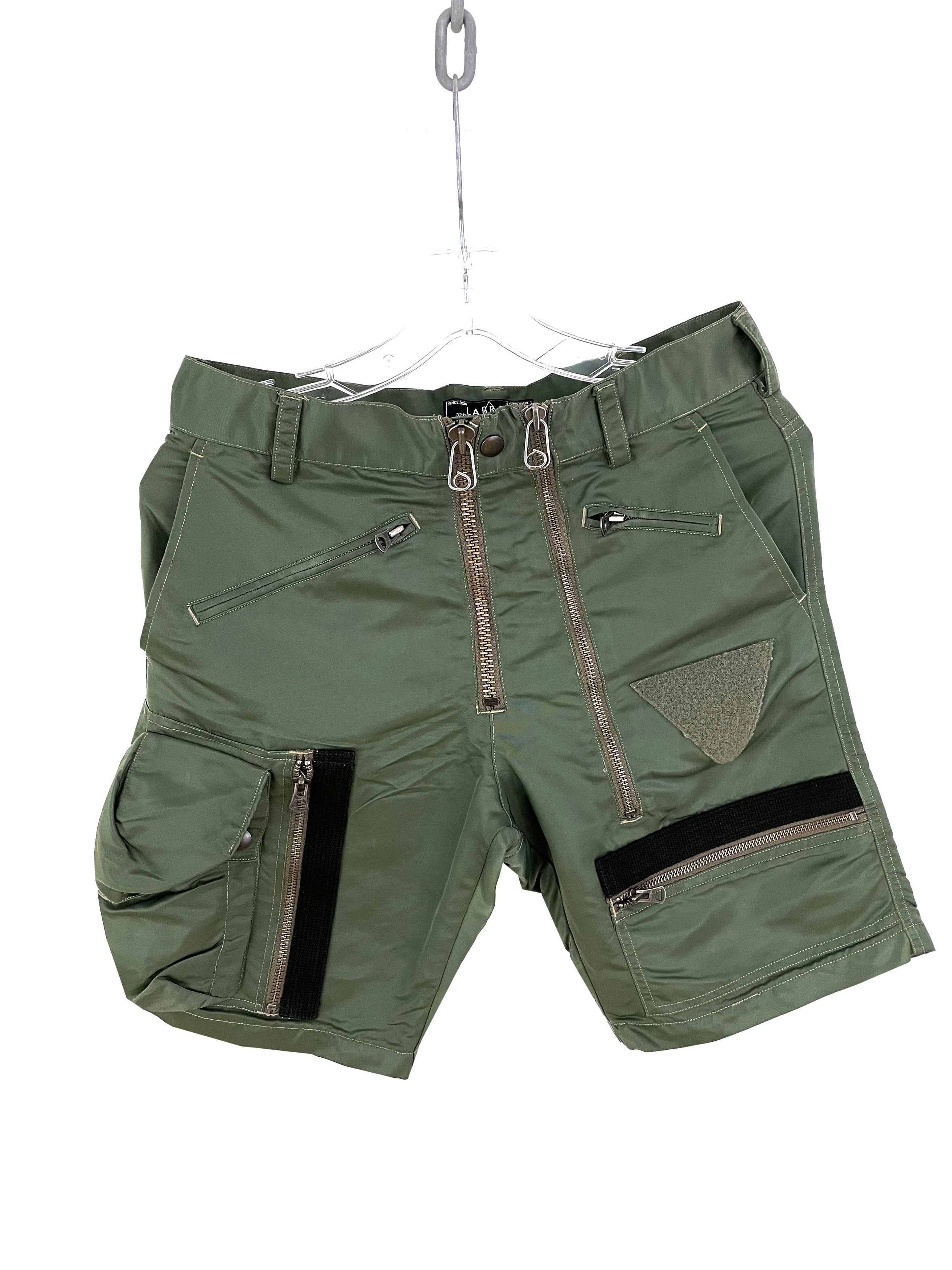 image of Labrat x Porter Ma-1 Utility Shorts in Green, Men's (Size 29)