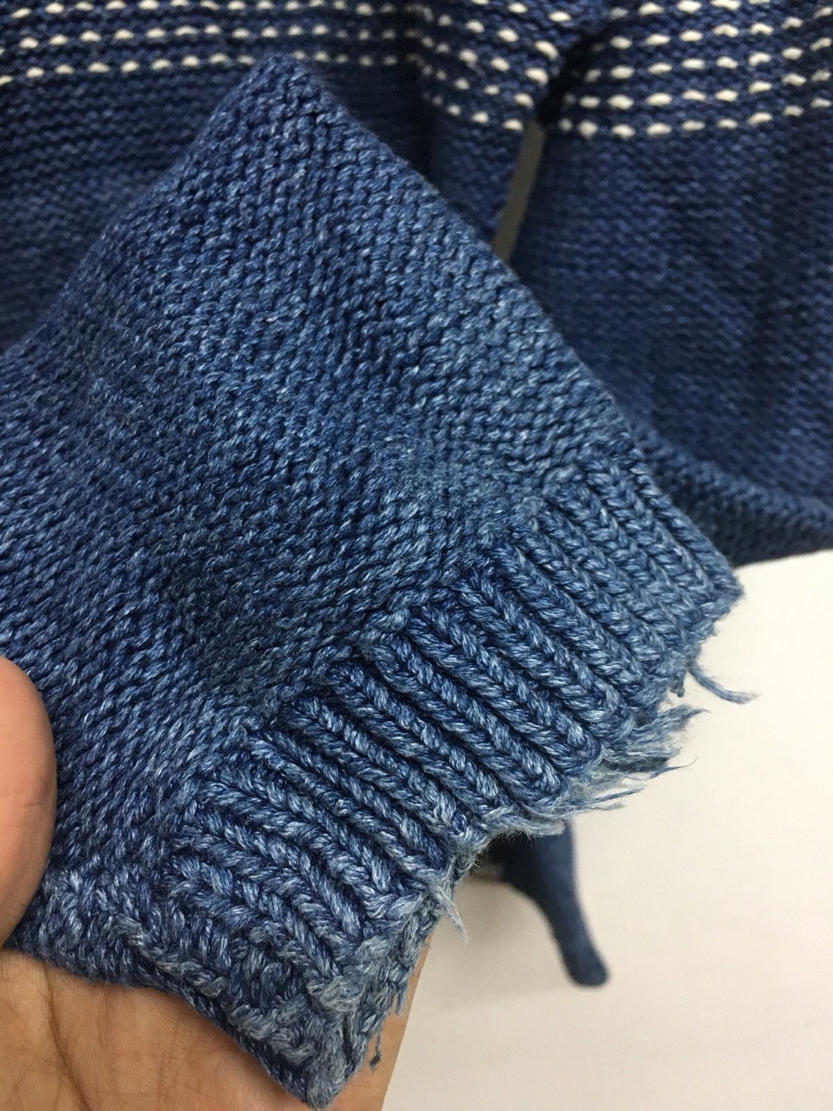 Indigo knitwear hoodie Size US M / EU 48-50 / 2 - 5 Thumbnail