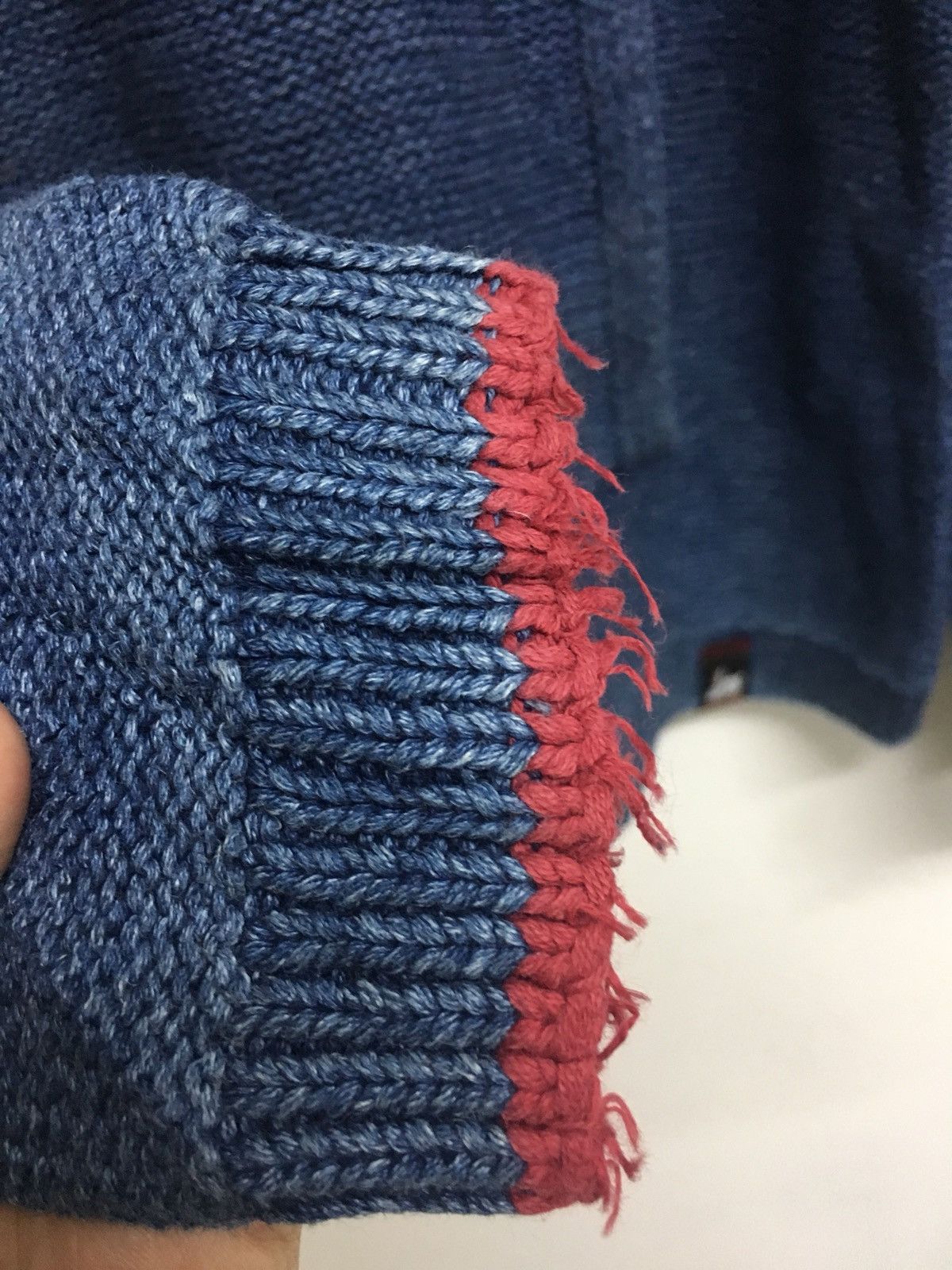 Indigo knitwear hoodie Size US M / EU 48-50 / 2 - 4 Thumbnail