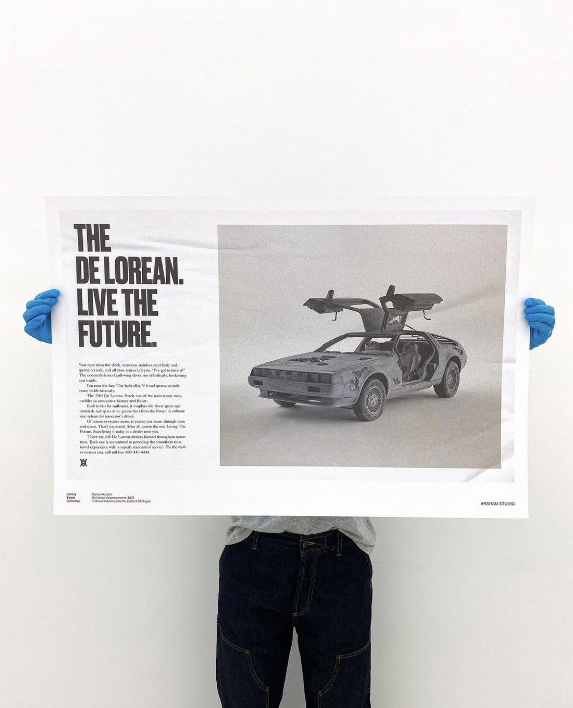 image of Daniel Arsham 1981 Delorean Advertisement Poster, Men's
