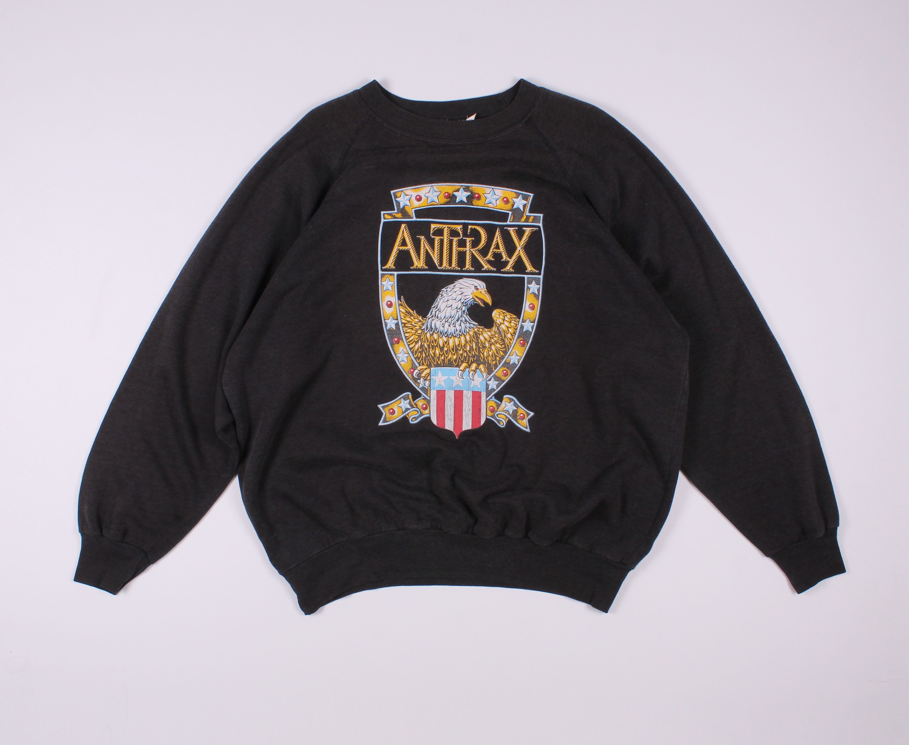 Band Tees × Vintage Vintage 80's Anthrax Sweatshirt Size US XL / EU 56 / 4 - 1 Thumbnail