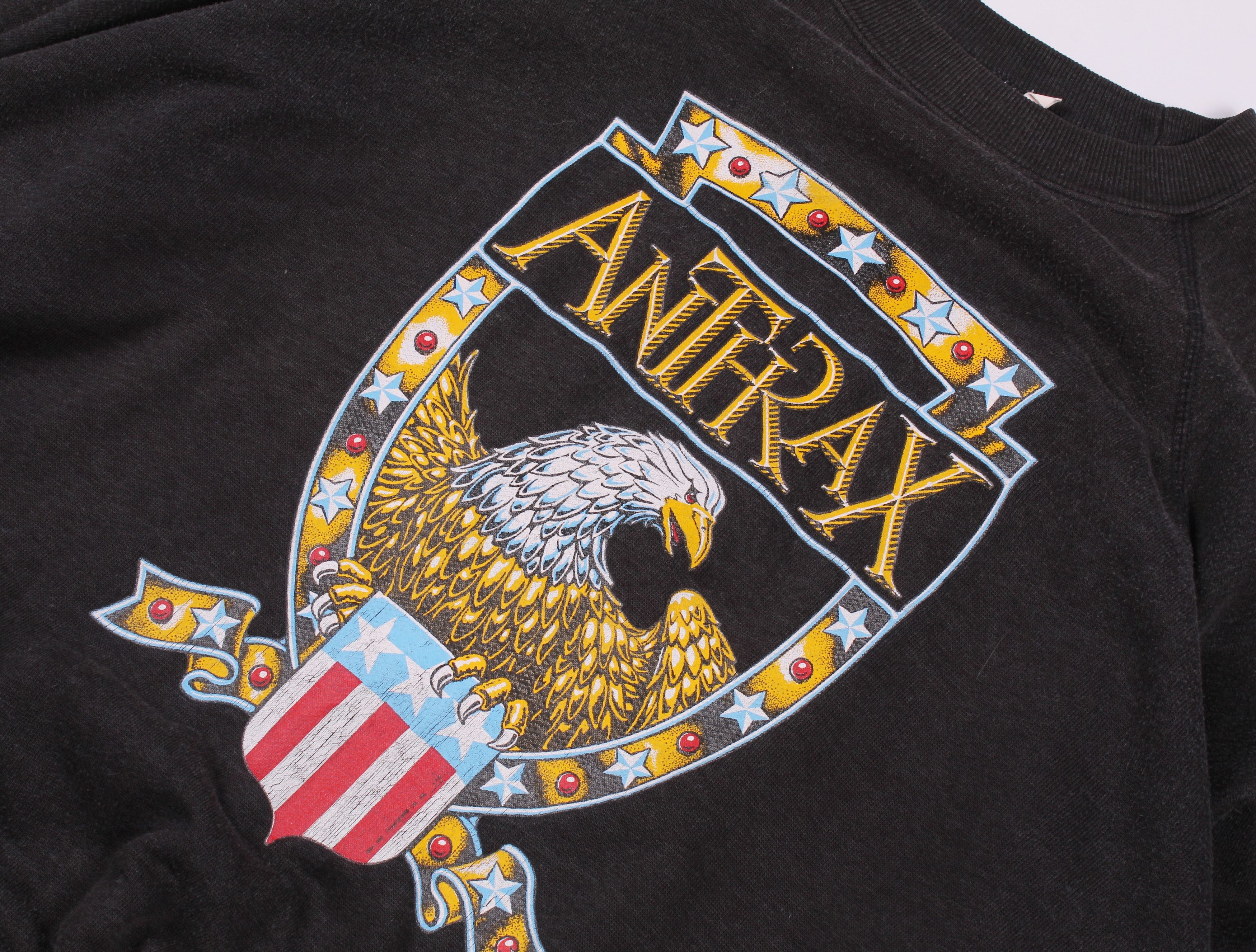 Band Tees × Vintage Vintage 80's Anthrax Sweatshirt Size US XL / EU 56 / 4 - 3 Thumbnail