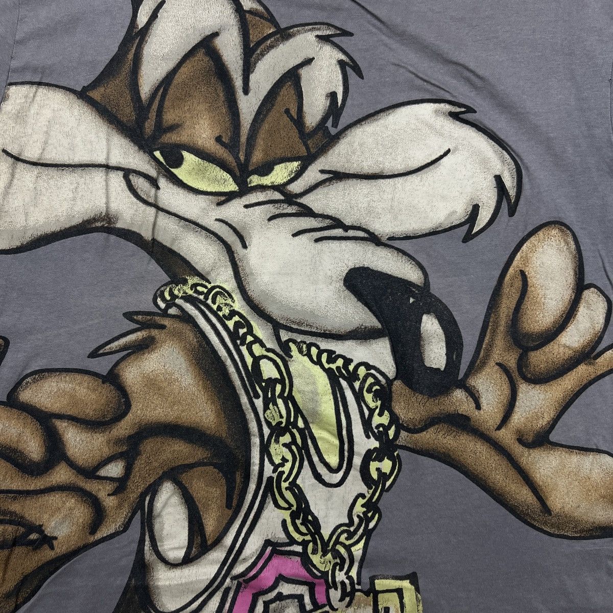Cartoon Network Vintage Y2K Looney Tunes T Shirt Wile E Cayote Faded Tee Size US XL / EU 56 / 4 - 2 Thumbnail
