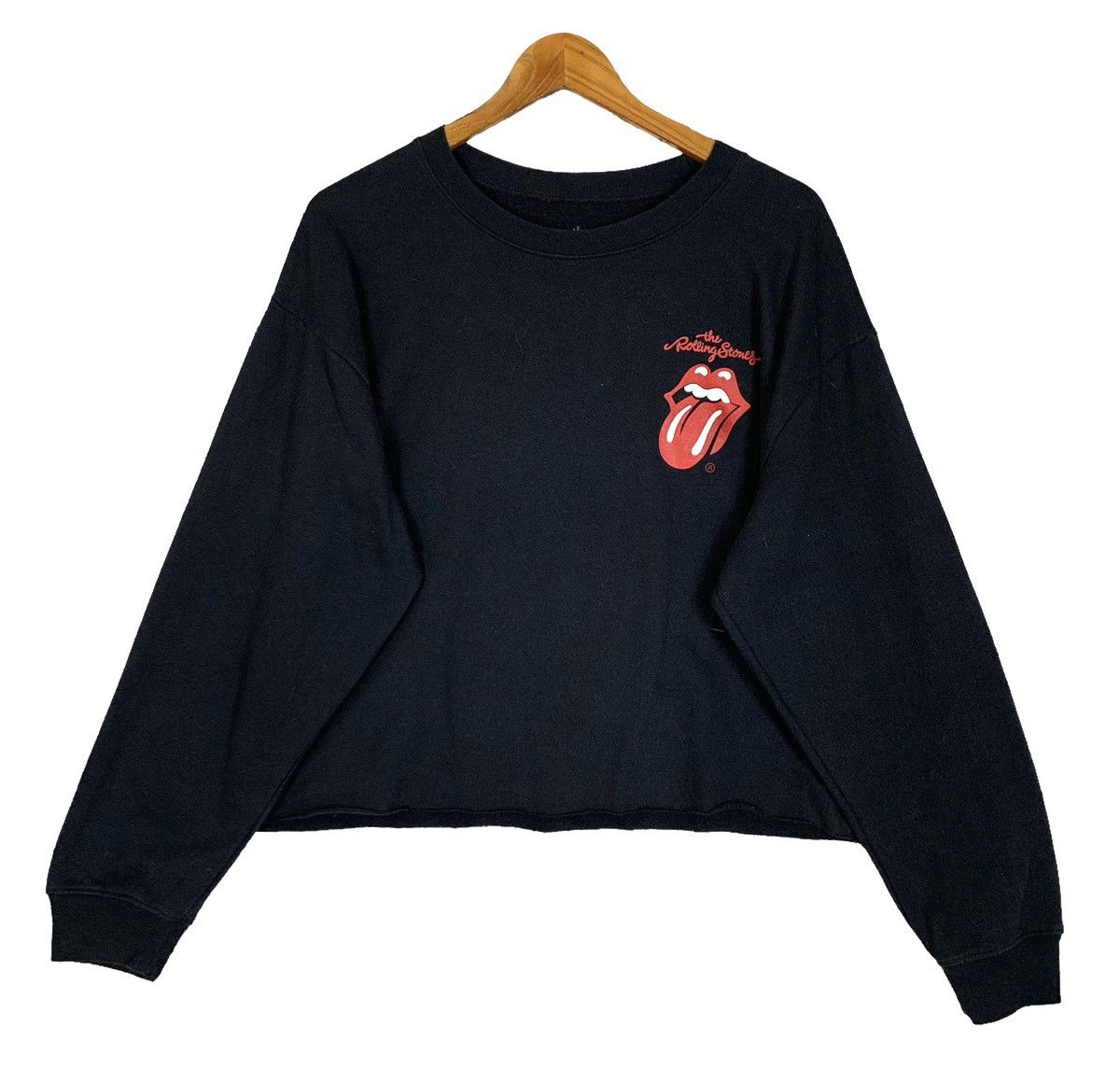 Vintage The Rolling Stones Big Logo Crop Top Sweatshirt