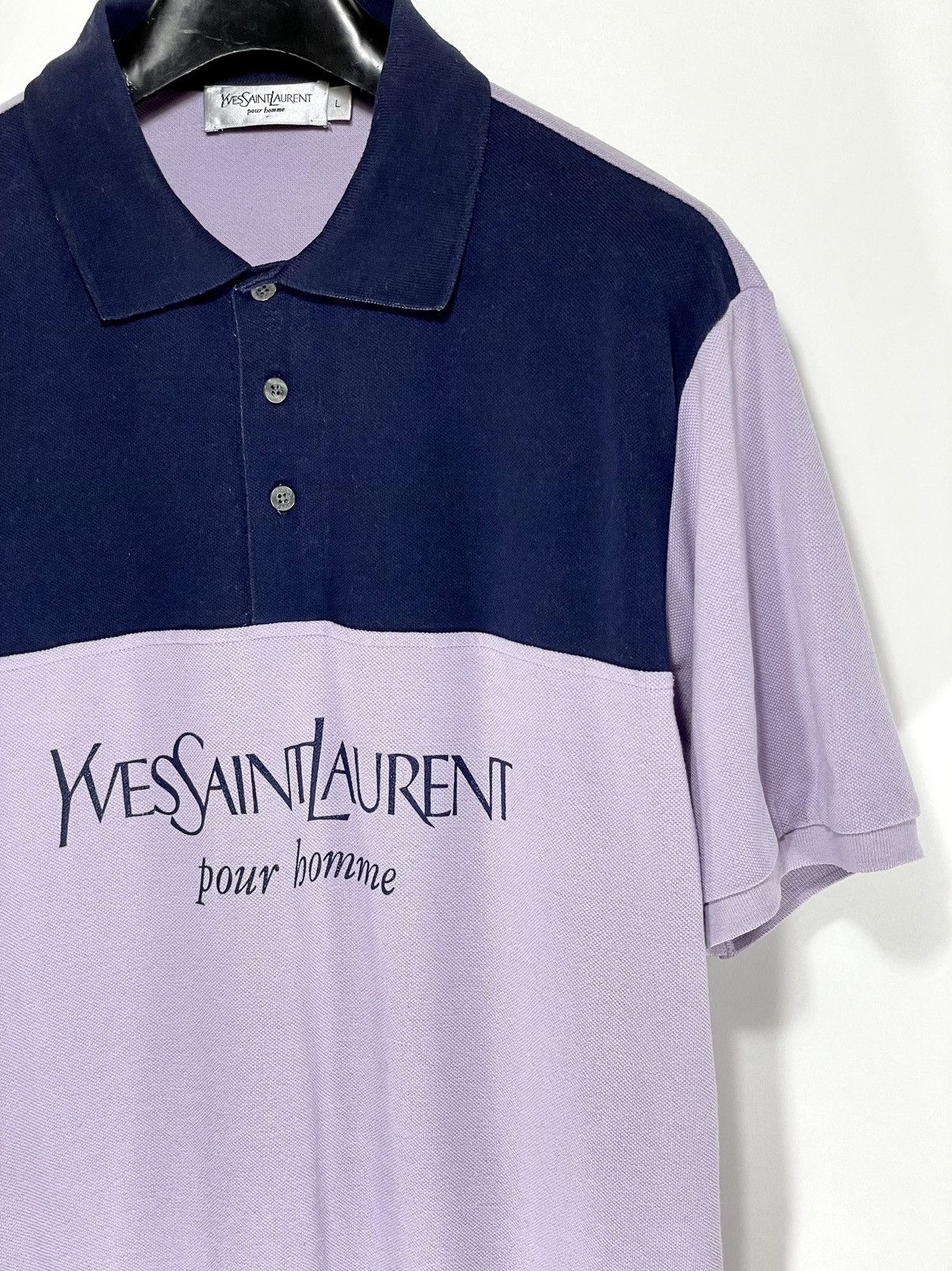 Yves Saint Laurent ysl big logo spellout polo shirt Size US M / EU 48-50 / 2 - 3 Thumbnail