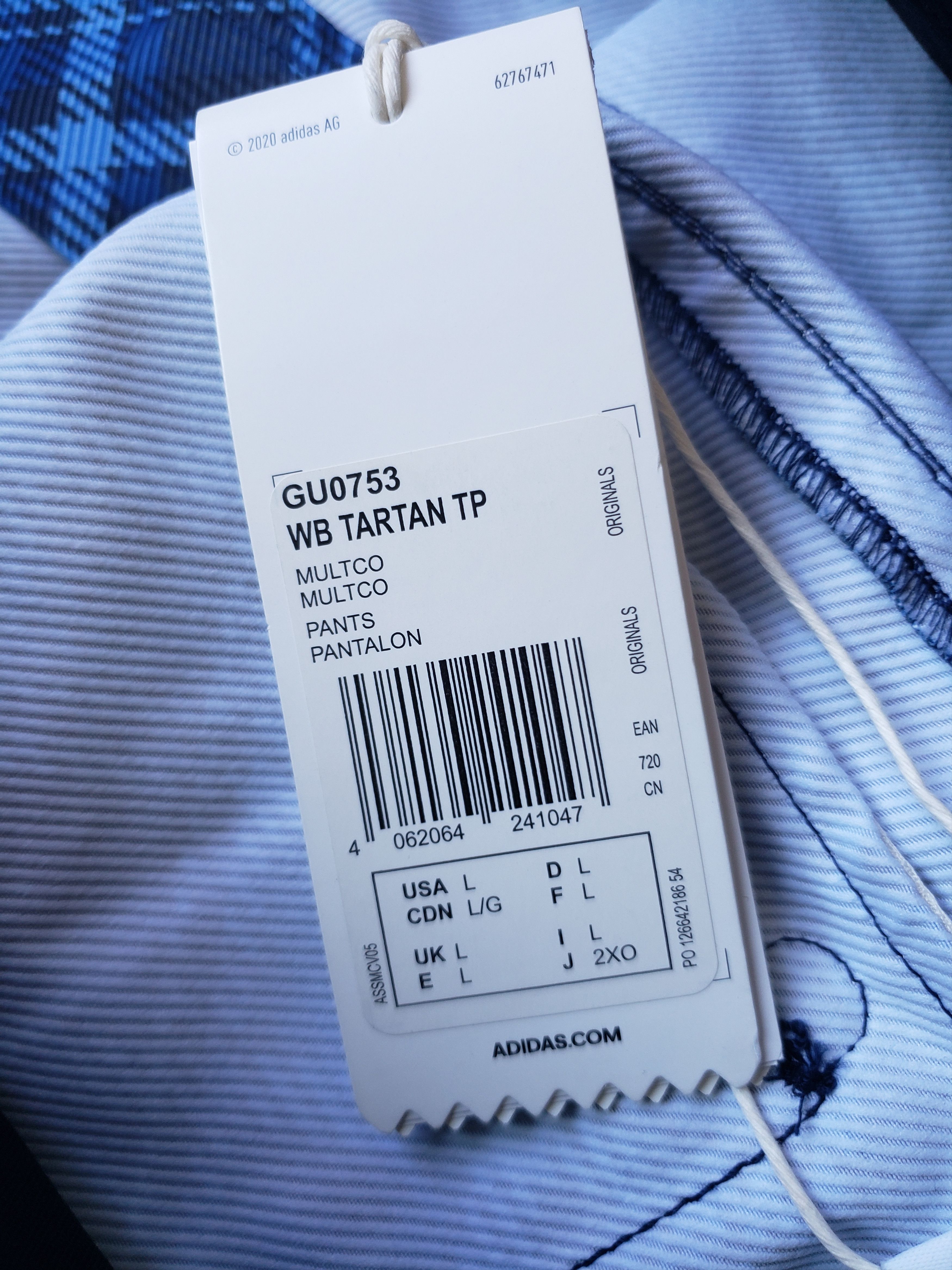 Adidas NEW ADIDAS x Wales Bonner Blue Tartan Track Pants L GU0753 Size US 36 / EU 52 - 7 Thumbnail