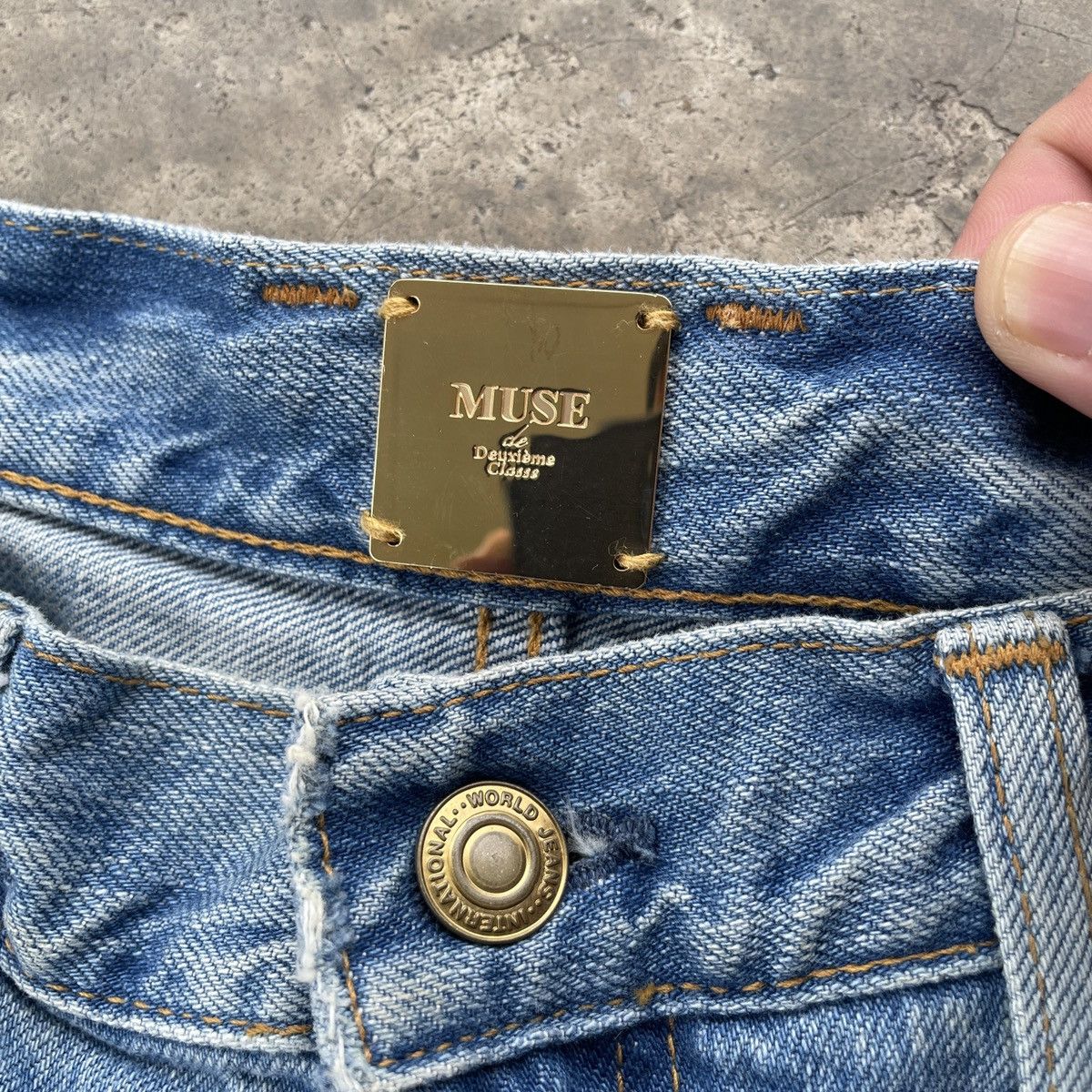 Designer Vintage Muse Deuxieme Classe Distressed Jeans Pants 30x26.5 Size US 30 / EU 46 - 6 Thumbnail