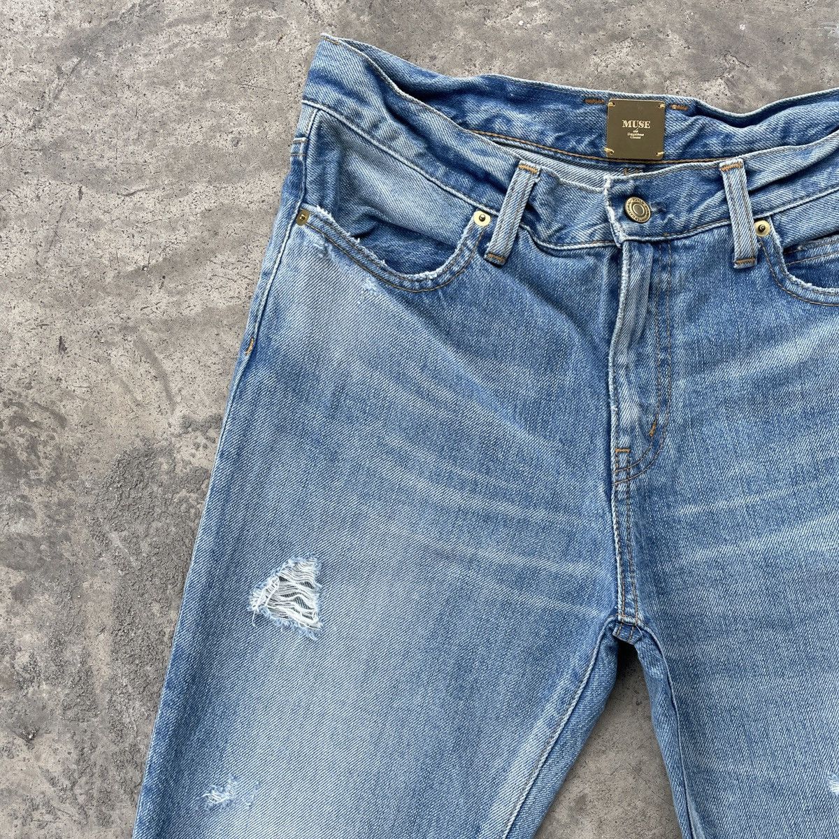 Designer Vintage Muse Deuxieme Classe Distressed Jeans Pants 30x26.5 Size US 30 / EU 46 - 3 Thumbnail