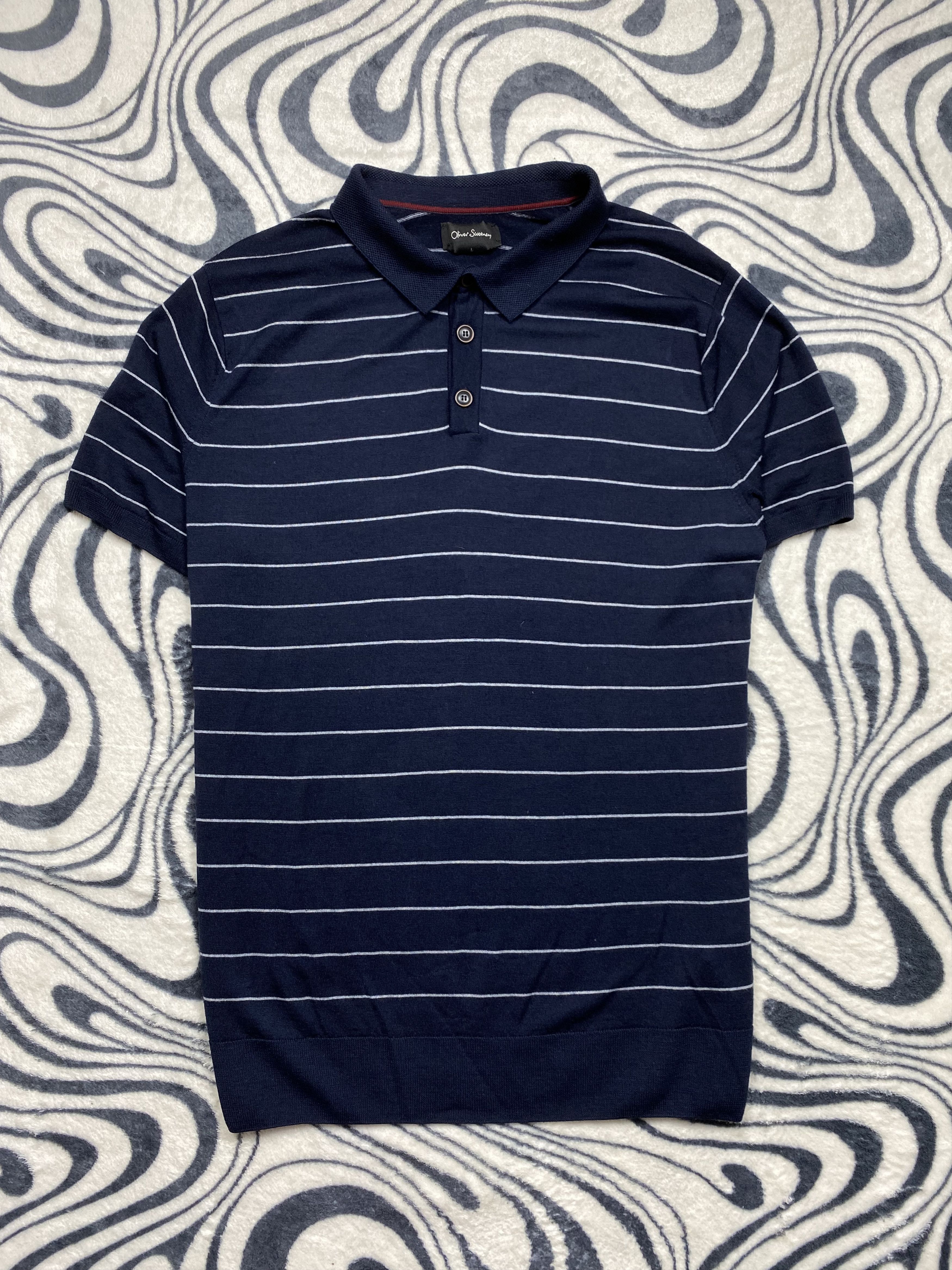 Oliver Sweeney × Vintage Oliver Sweeney Vintage Mens Wool Polo Shirt Y2K Size US L / EU 52-54 / 3 - 1 Thumbnail