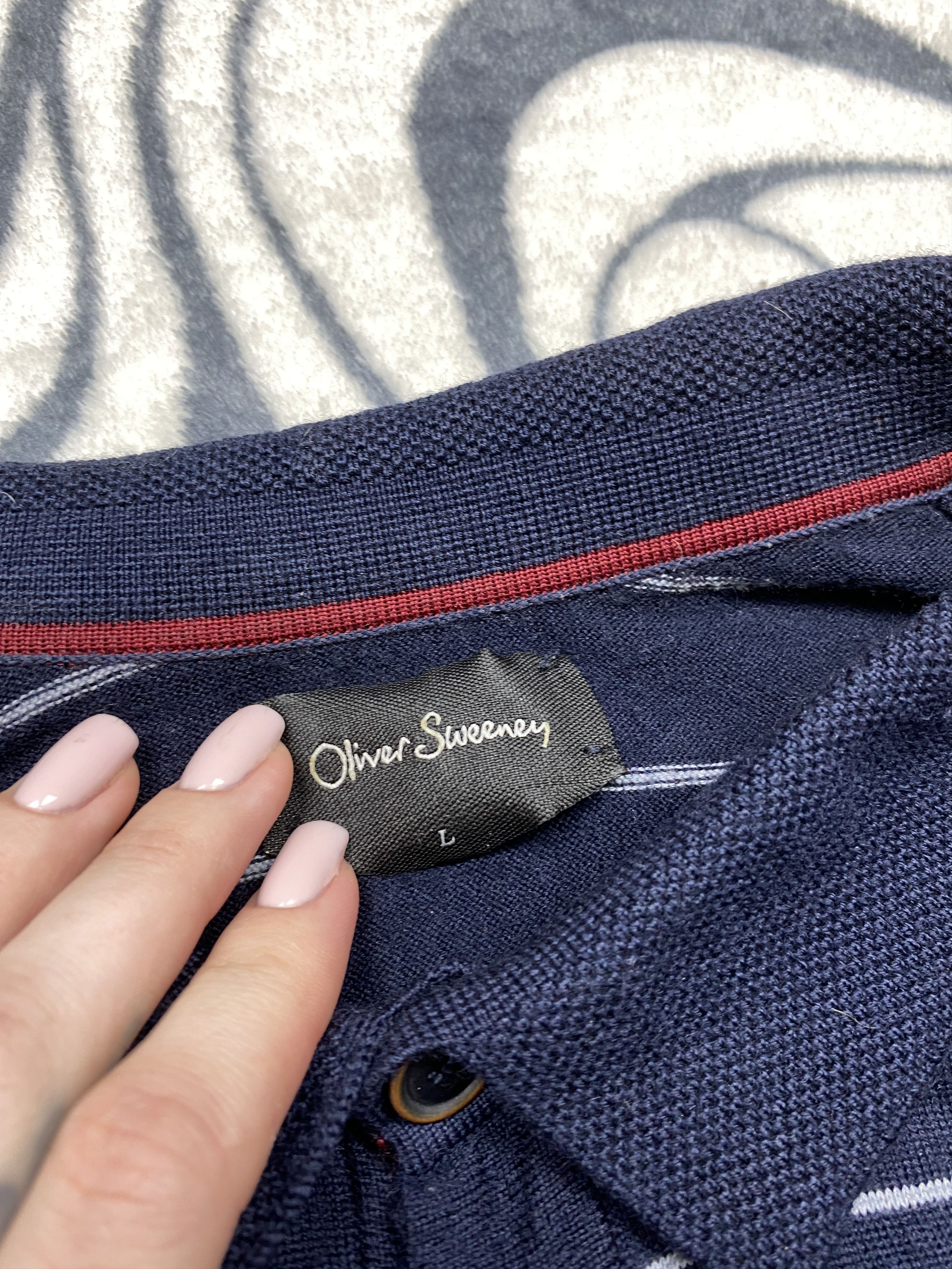 Oliver Sweeney × Vintage Oliver Sweeney Vintage Mens Wool Polo Shirt Y2K Size US L / EU 52-54 / 3 - 3 Thumbnail