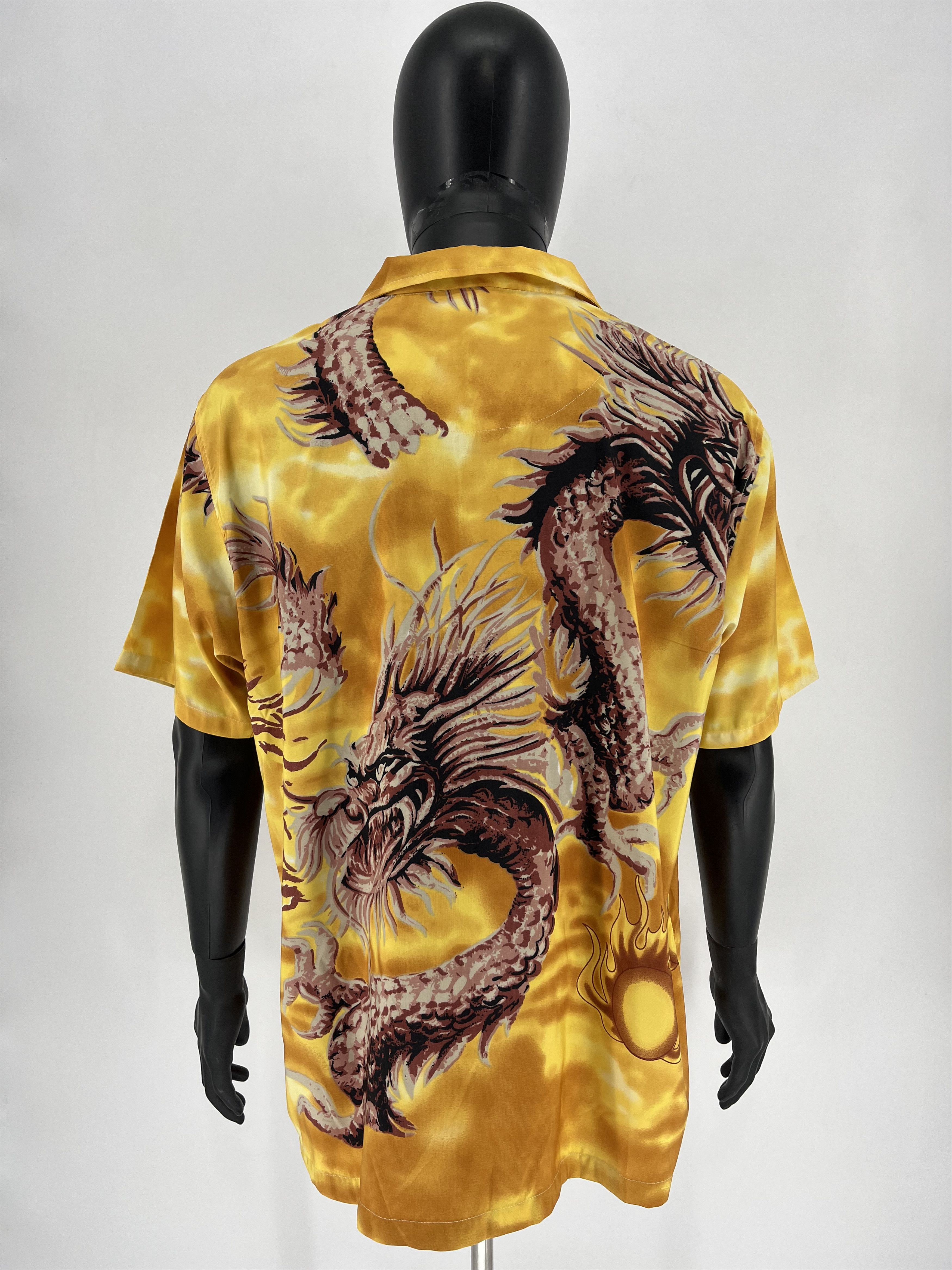 Japanese Brand Vintage Japanese Dragon Yellow Hawaiian Crazy Shirt Size US XL / EU 56 / 4 - 7 Thumbnail
