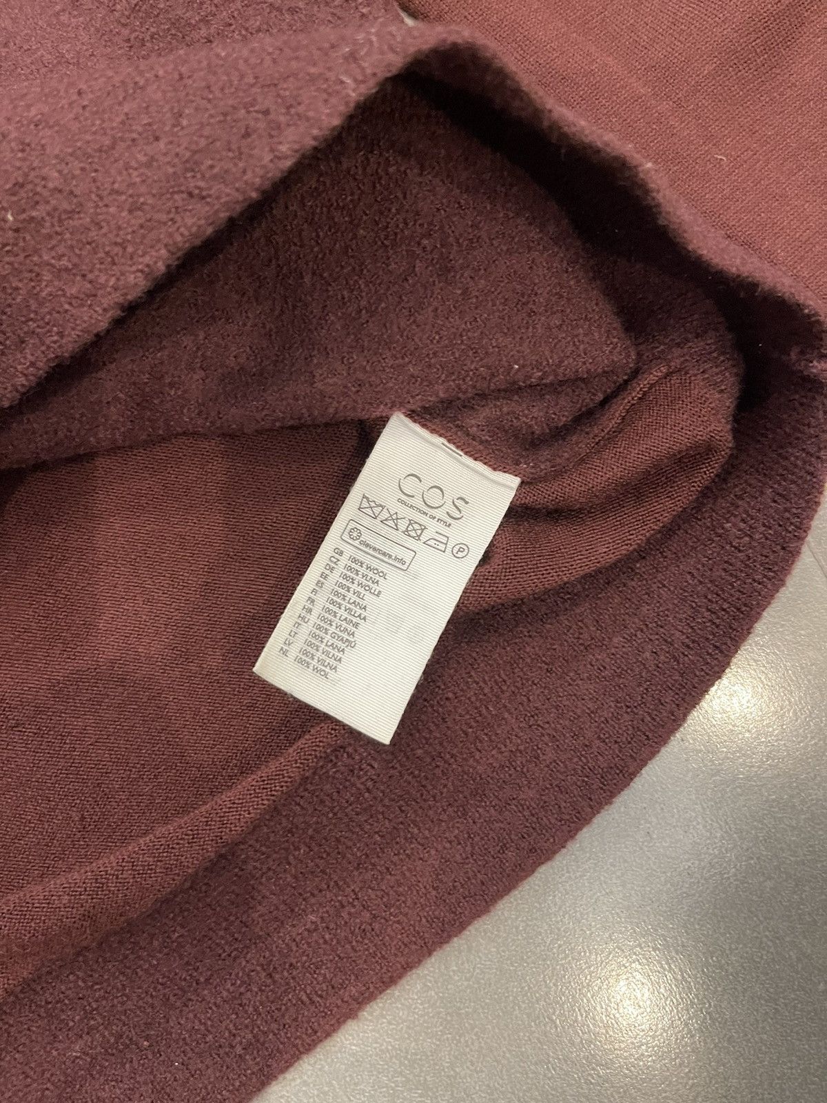 Cos COS Burgundy Wool Sweatshirt Size US M / EU 48-50 / 2 - 16 Thumbnail